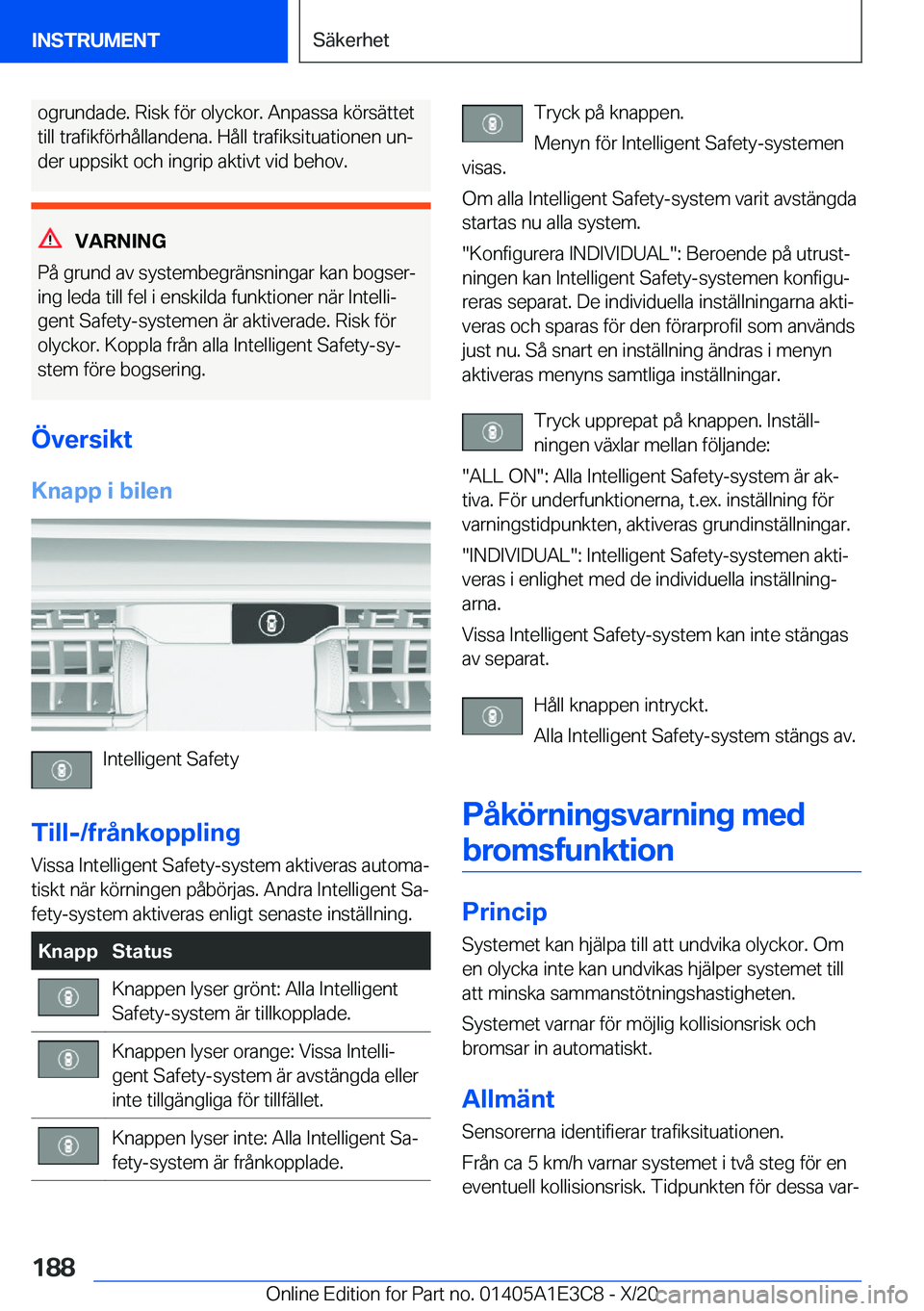 BMW M4 2021  InstruktionsbÖcker (in Swedish) �o�g�r�u�n�d�a�d�e�.��R�i�s�k��f�