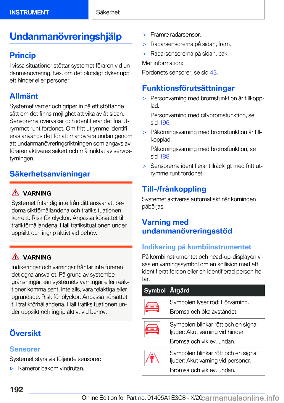 BMW M4 2021  InstruktionsbÖcker (in Swedish) �U�n�d�a�n�m�a�n�