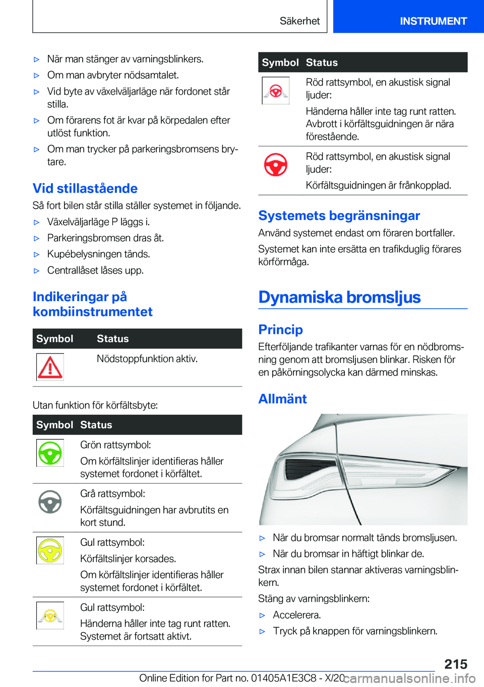 BMW M4 2021  InstruktionsbÖcker (in Swedish) 'x�N�ä�r��m�a�n��s�t�ä�n�g�e�r��a�v��v�a�r�n�i�n�g�s�b�l�i�n�k�e�r�s�.'x�O�m��m�a�n��a�v�b�r�y�t�e�r��n�