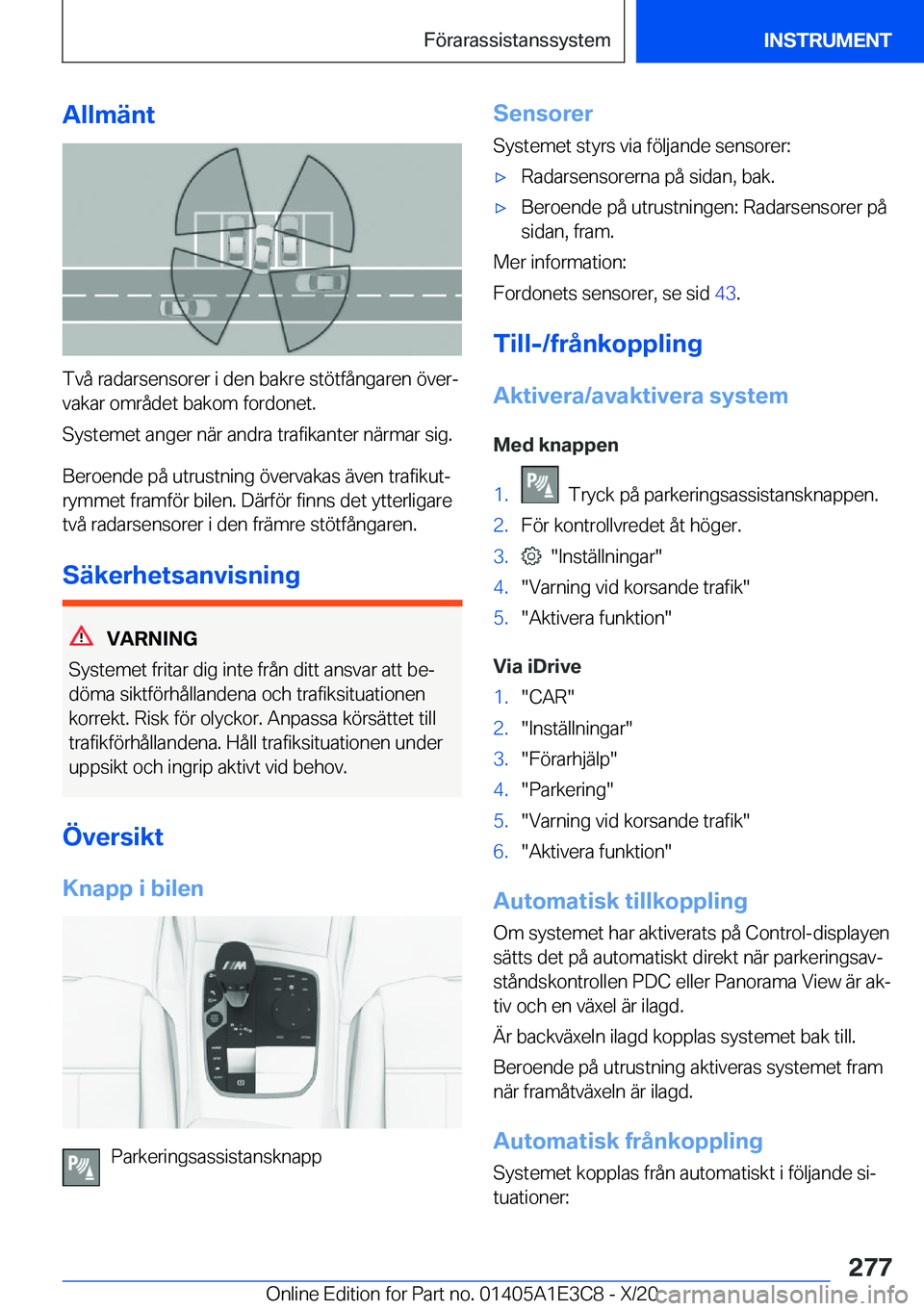 BMW M4 2021  InstruktionsbÖcker (in Swedish) �A�l�l�m�ä�n�t
�T�v�å��r�a�d�a�r�s�e�n�s�o�r�e�r��i��d�e�n��b�a�k�r�e��s�t�