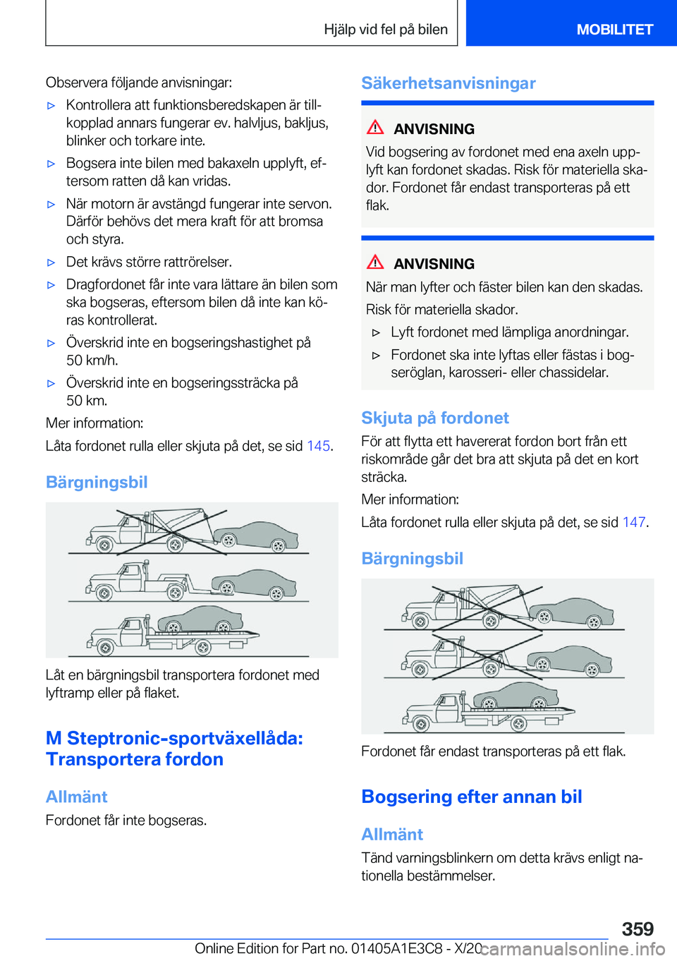 BMW M4 2021  InstruktionsbÖcker (in Swedish) �O�b�s�e�r�v�e�r�a��f�