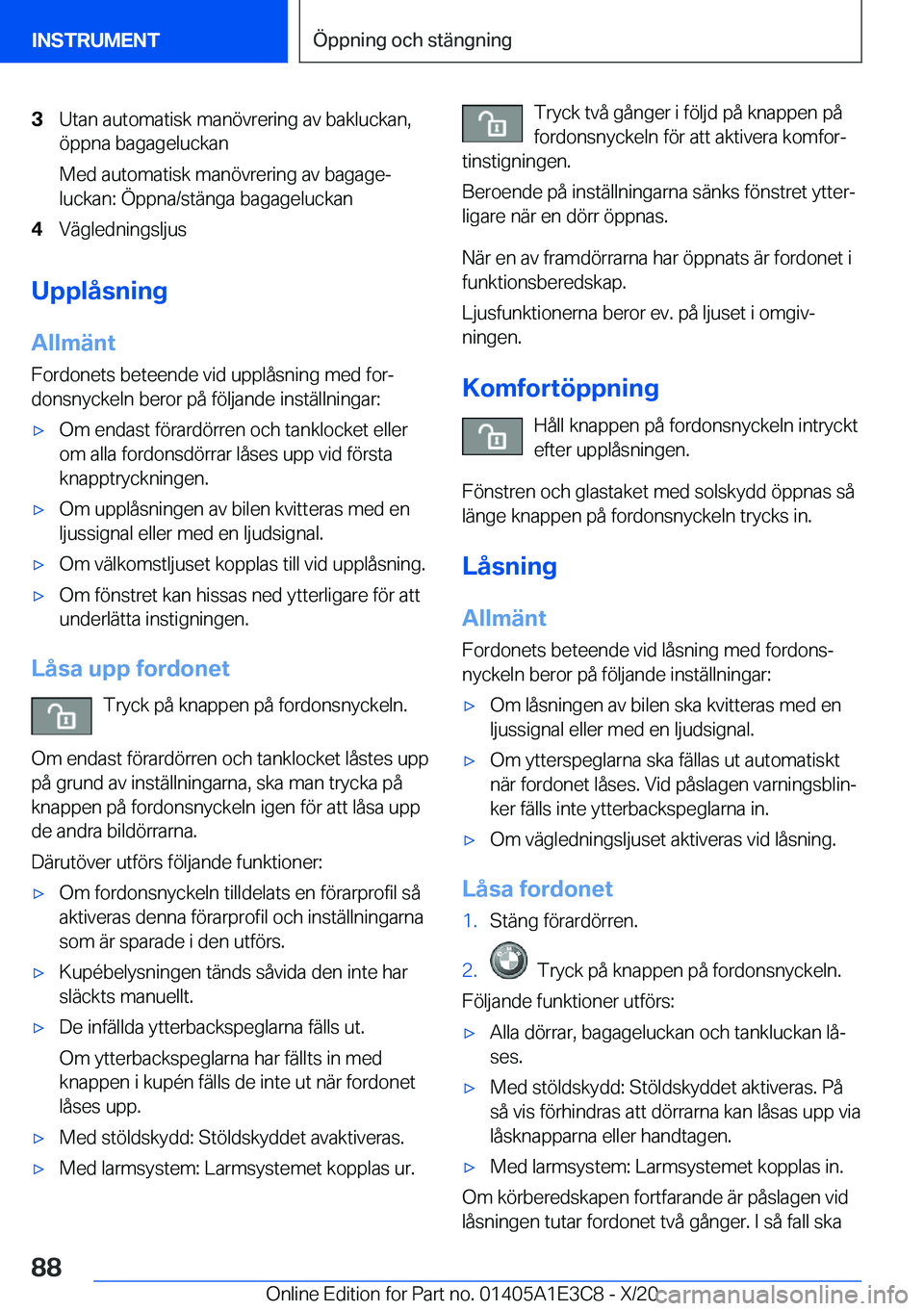 BMW M4 2021  InstruktionsbÖcker (in Swedish) �3�U�t�a�n��a�u�t�o�m�a�t�i�s�k��m�a�n�