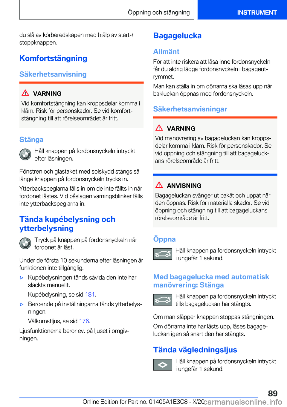 BMW M4 2021  InstruktionsbÖcker (in Swedish) �d�u��s�l�å��a�v��k�
