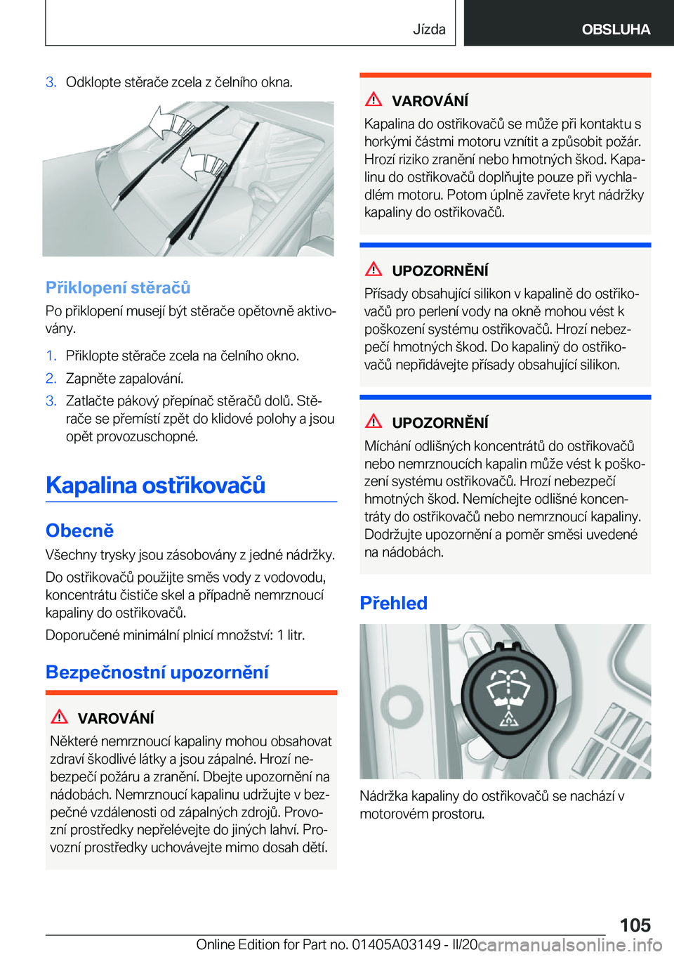 BMW M4 2020  Návod na použití (in Czech) �3�.�O�d�k�l�o�p�t�e��s�t�