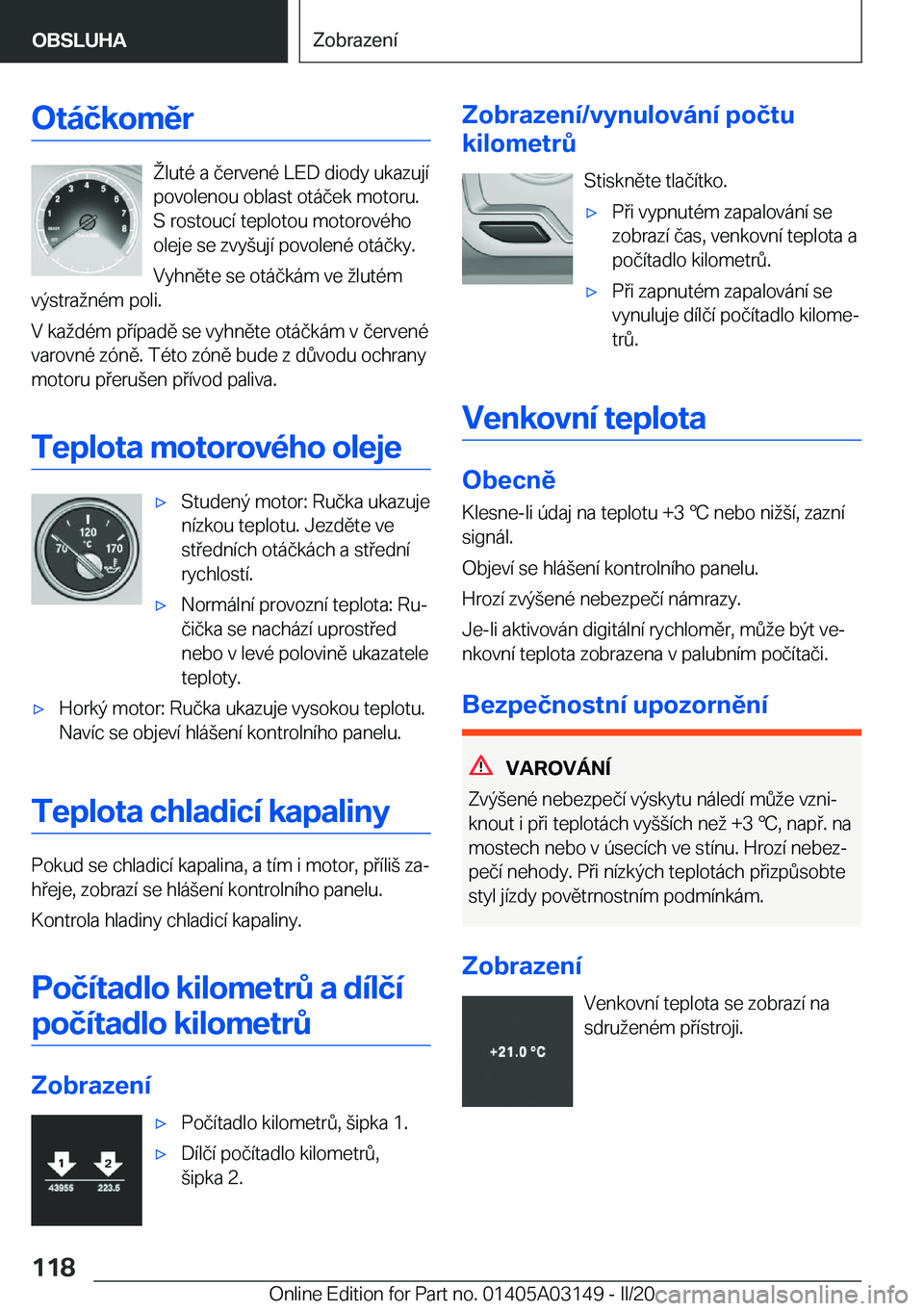 BMW M4 2020  Návod na použití (in Czech) �O�t�