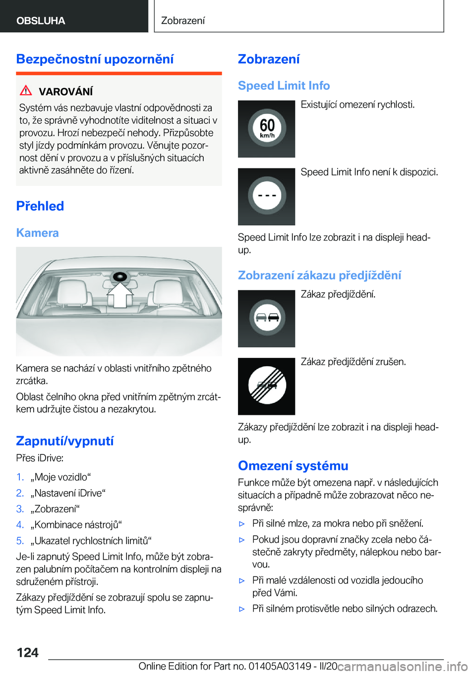 BMW M4 2020  Návod na použití (in Czech) �B�e�z�p�e�č�n�o�s�t�n�