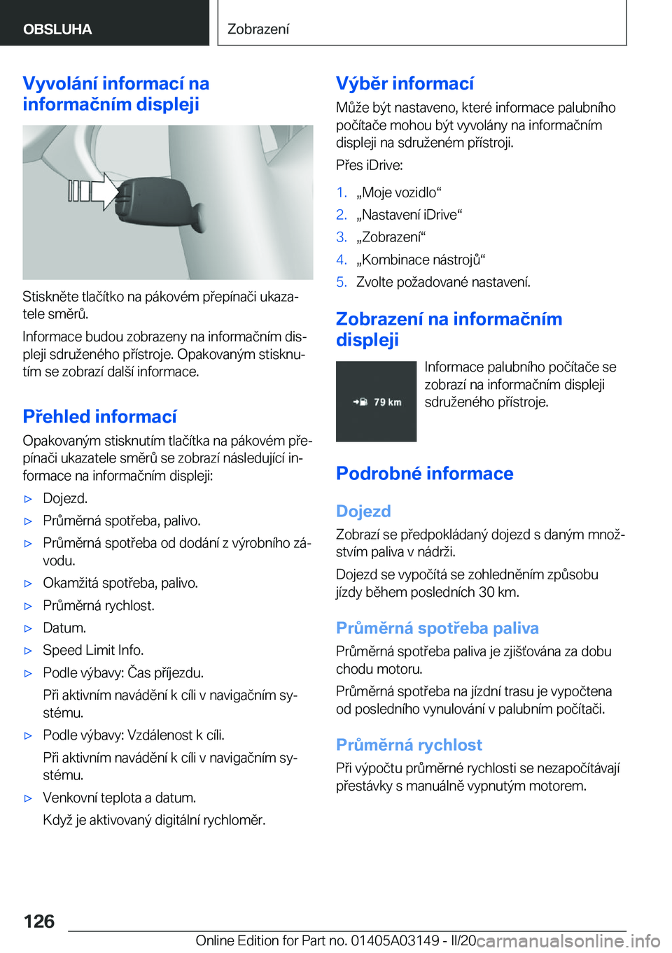 BMW M4 2020  Návod na použití (in Czech) �V�y�v�o�l�