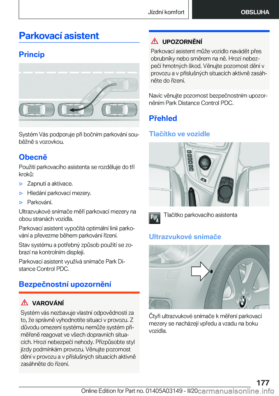 BMW M4 2020  Návod na použití (in Czech) �P�a�r�k�o�v�a�c�