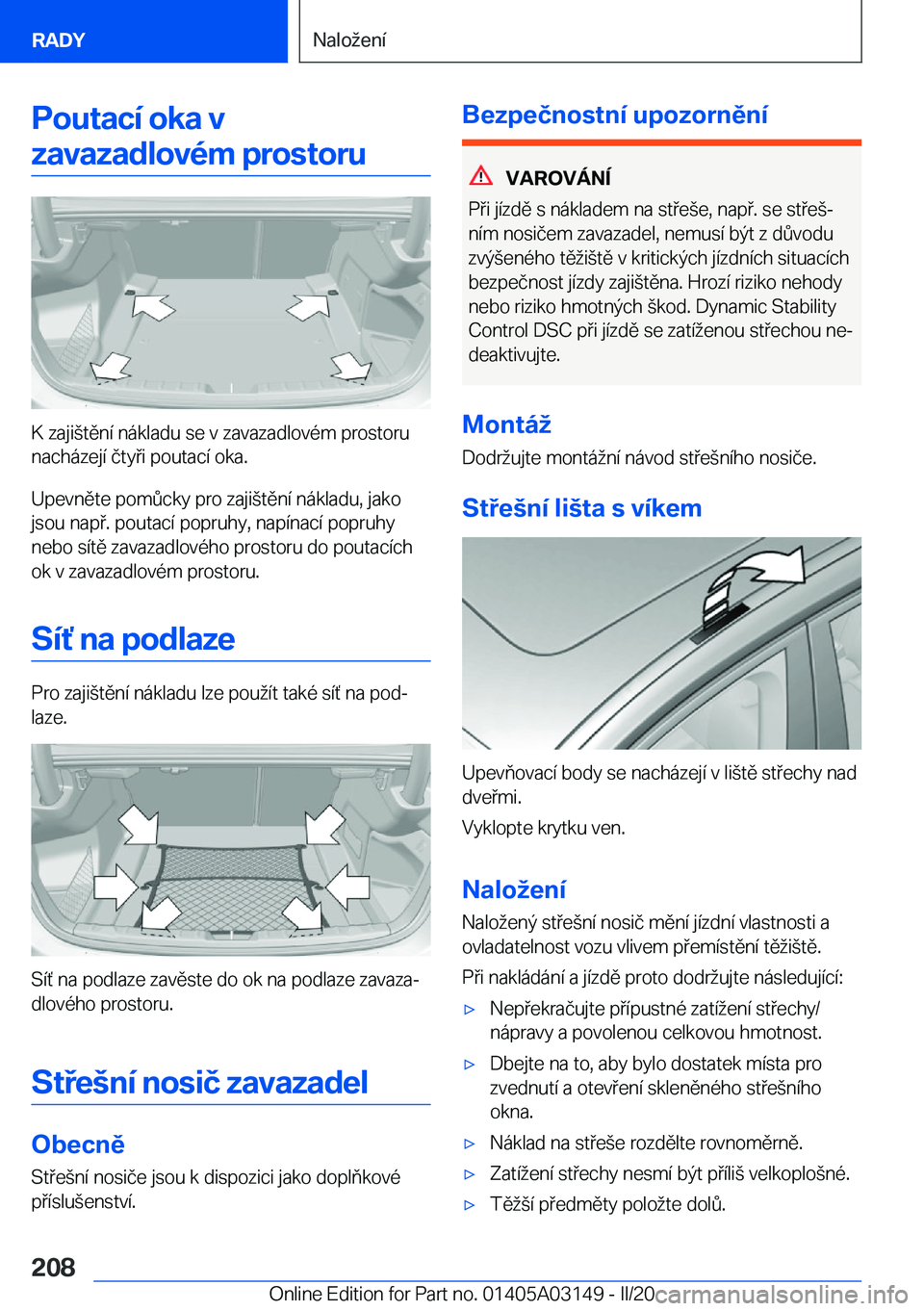 BMW M4 2020  Návod na použití (in Czech) �P�o�u�t�a�c�