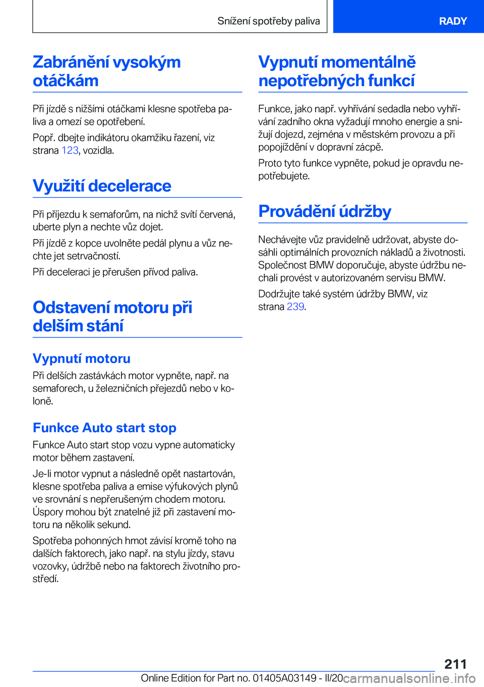 BMW M4 2020  Návod na použití (in Czech) �Z�a�b�r�