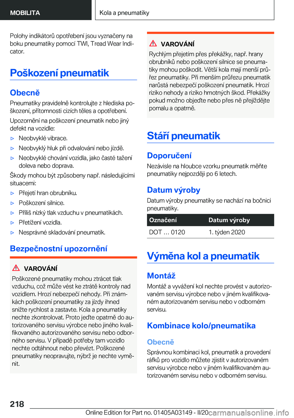 BMW M4 2020  Návod na použití (in Czech) �P�o�l�o�h�y��i�n�d�i�k�