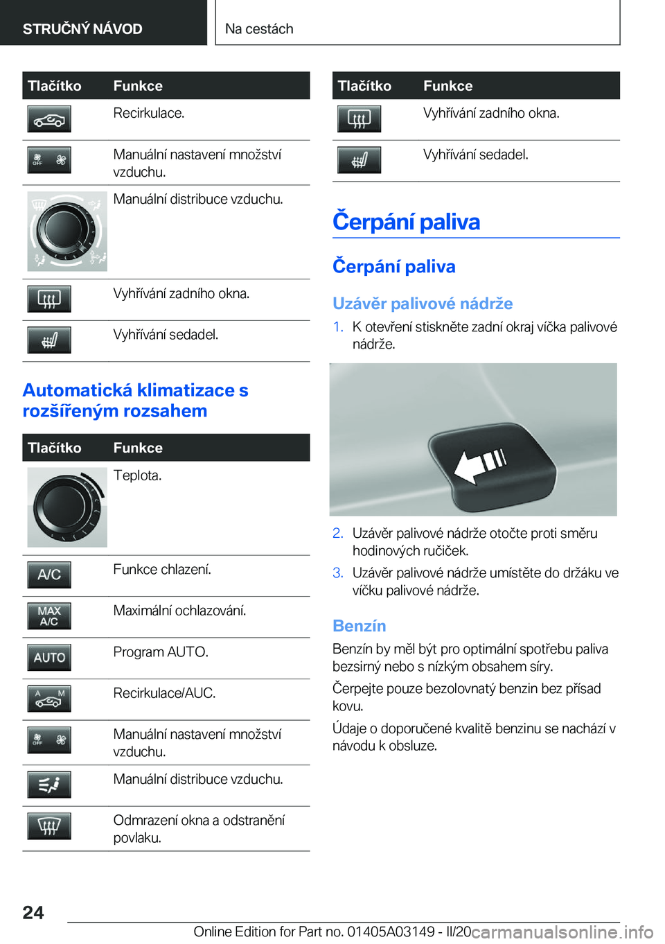 BMW M4 2020  Návod na použití (in Czech) �T�l�a�č�