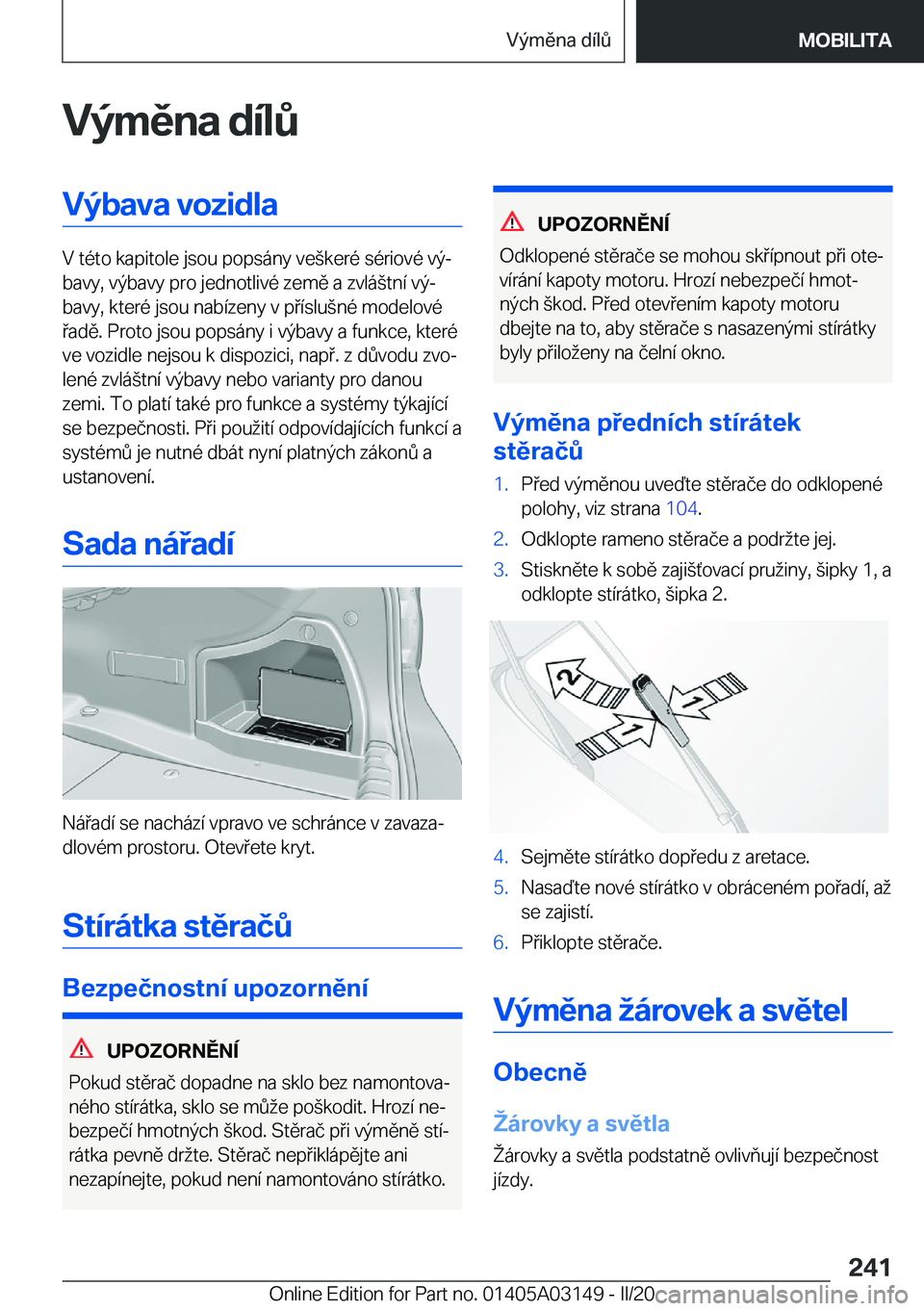 BMW M4 2020  Návod na použití (in Czech) �V�