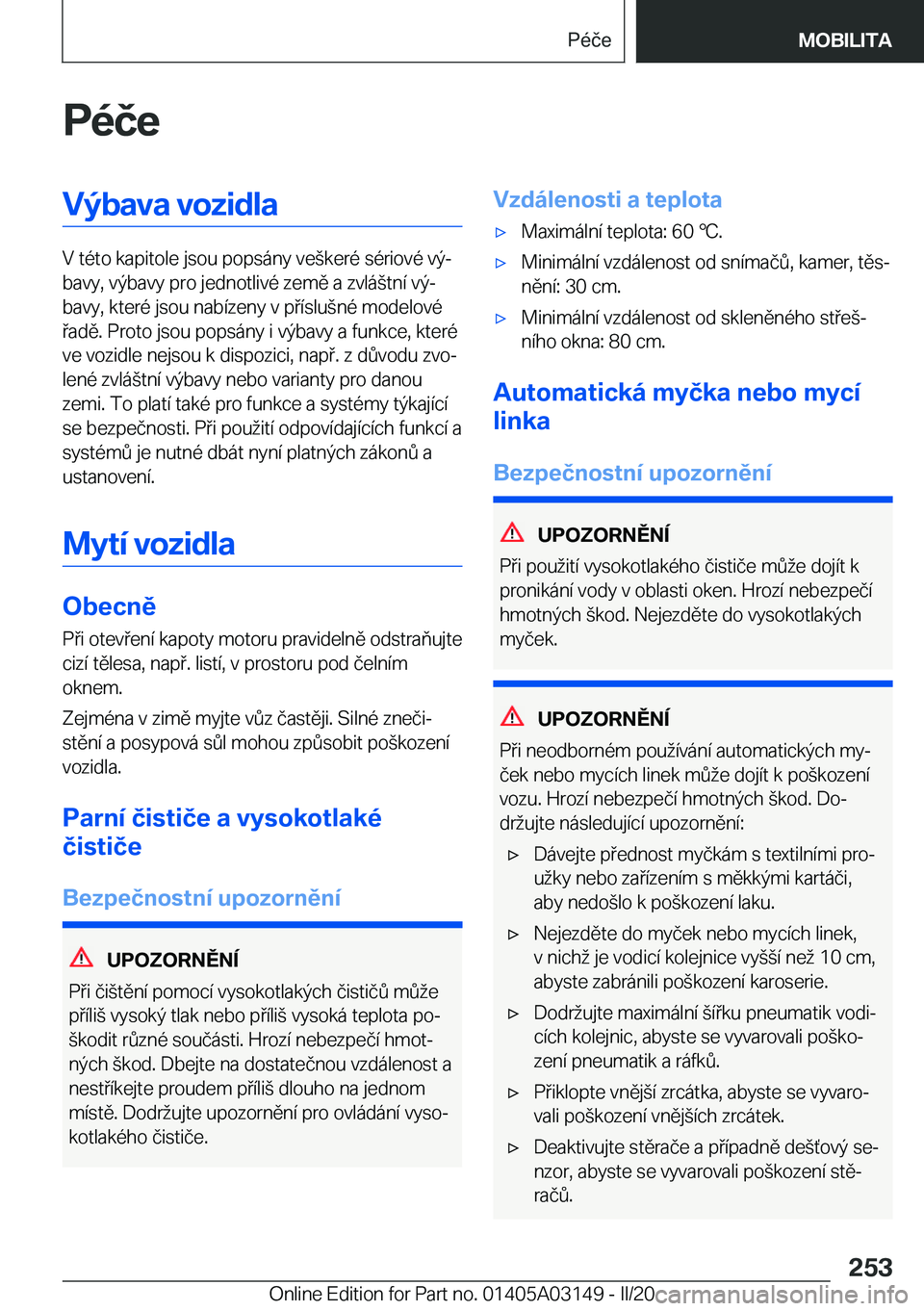 BMW M4 2020  Návod na použití (in Czech) �P�