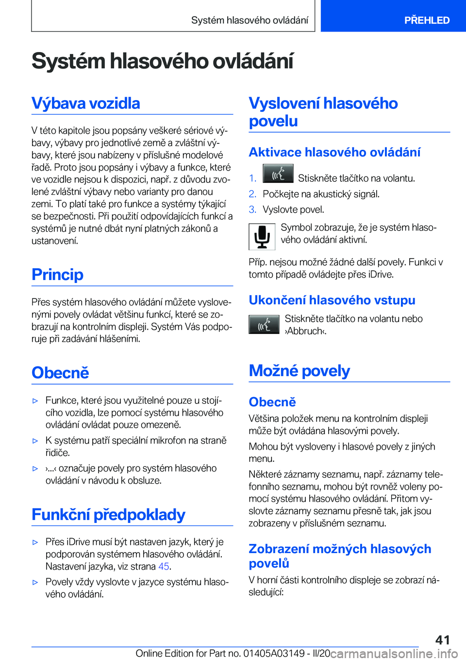 BMW M4 2020  Návod na použití (in Czech) �S�y�s�t�