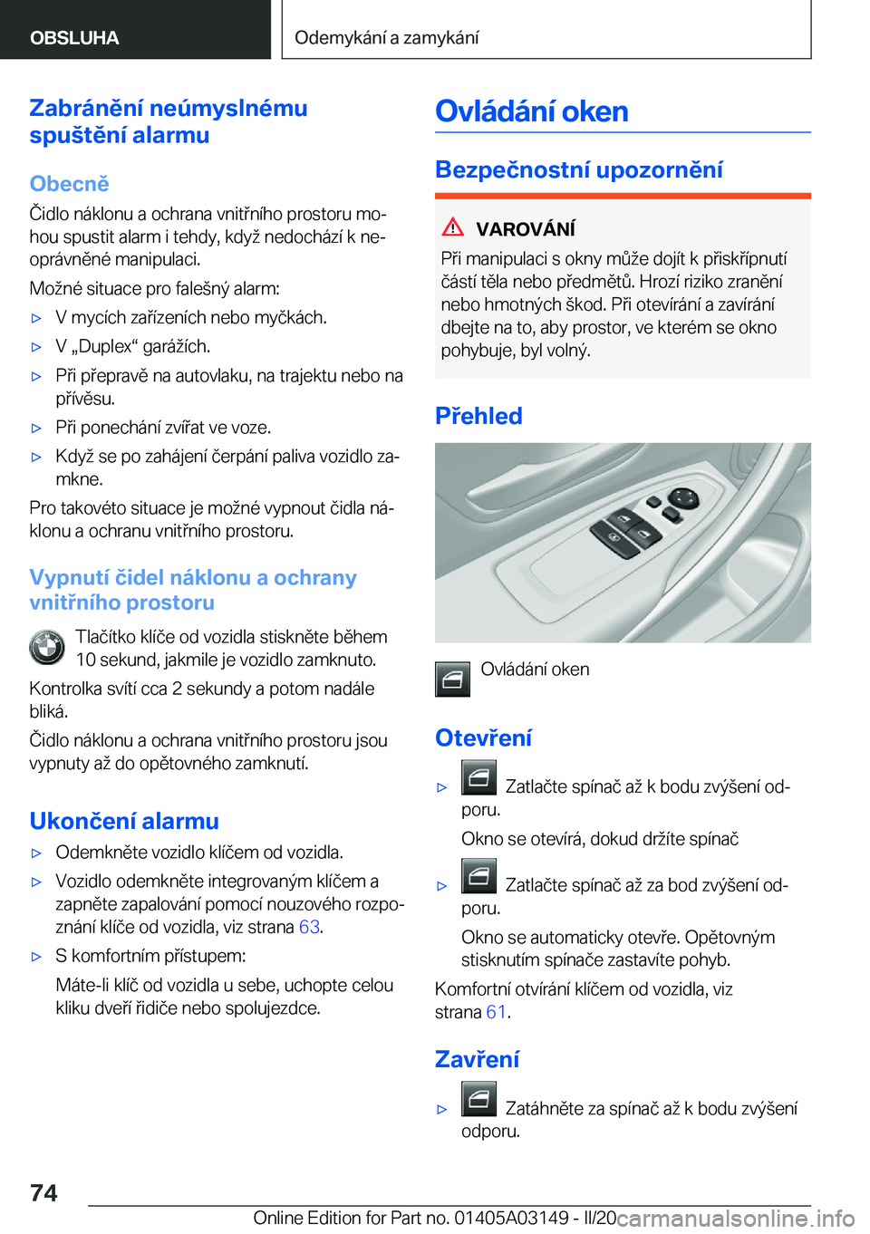 BMW M4 2020  Návod na použití (in Czech) �Z�a�b�r�