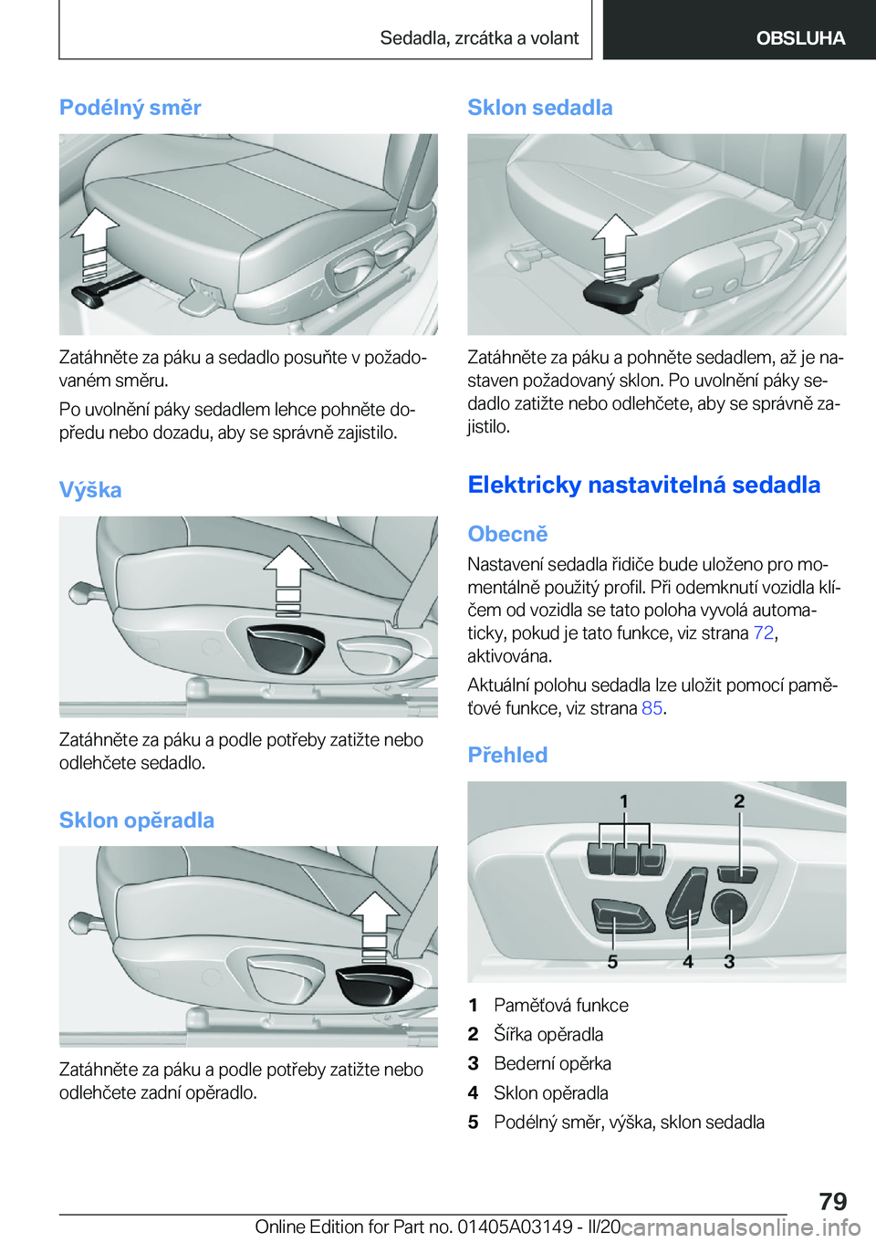BMW M4 2020  Návod na použití (in Czech) �P�o�d�