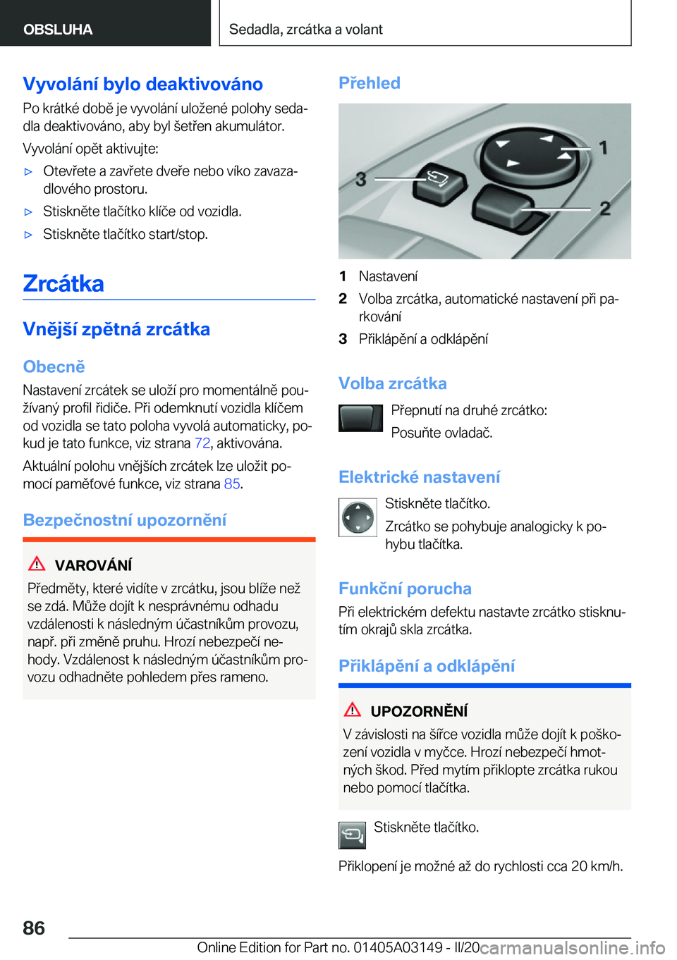 BMW M4 2020  Návod na použití (in Czech) �V�y�v�o�l�
