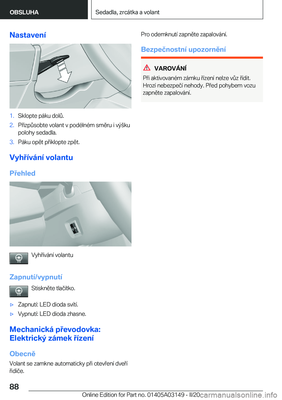 BMW M4 2020  Návod na použití (in Czech) �N�a�s�t�a�v�e�n�
