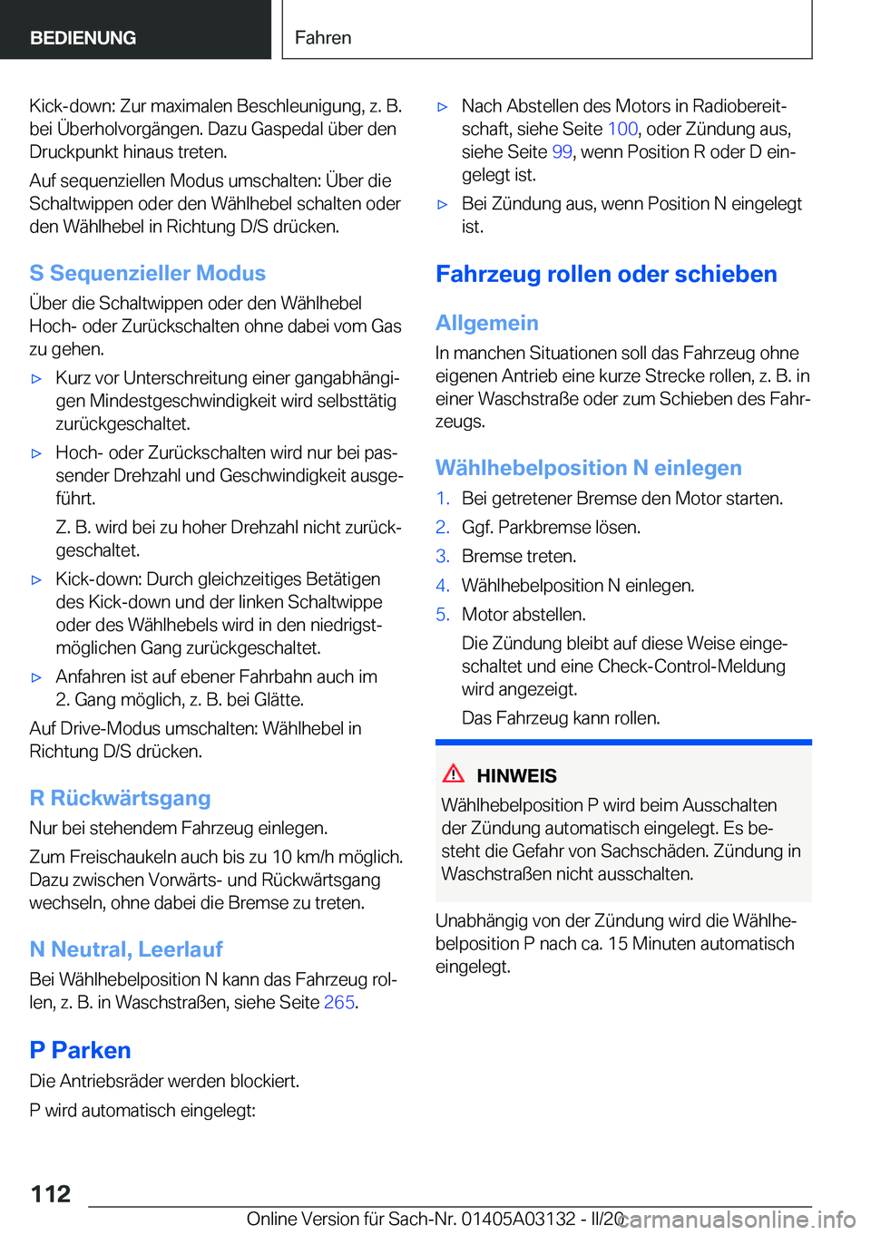 BMW M4 2020  Betriebsanleitungen (in German) �K�i�c�k�-�d�o�w�n�:��Z�u�r��m�a�x�i�m�a�l�e�n��B�e�s�c�h�l�e�u�n�i�g�u�n�g�,��z�.��B�.
�b�e�i��