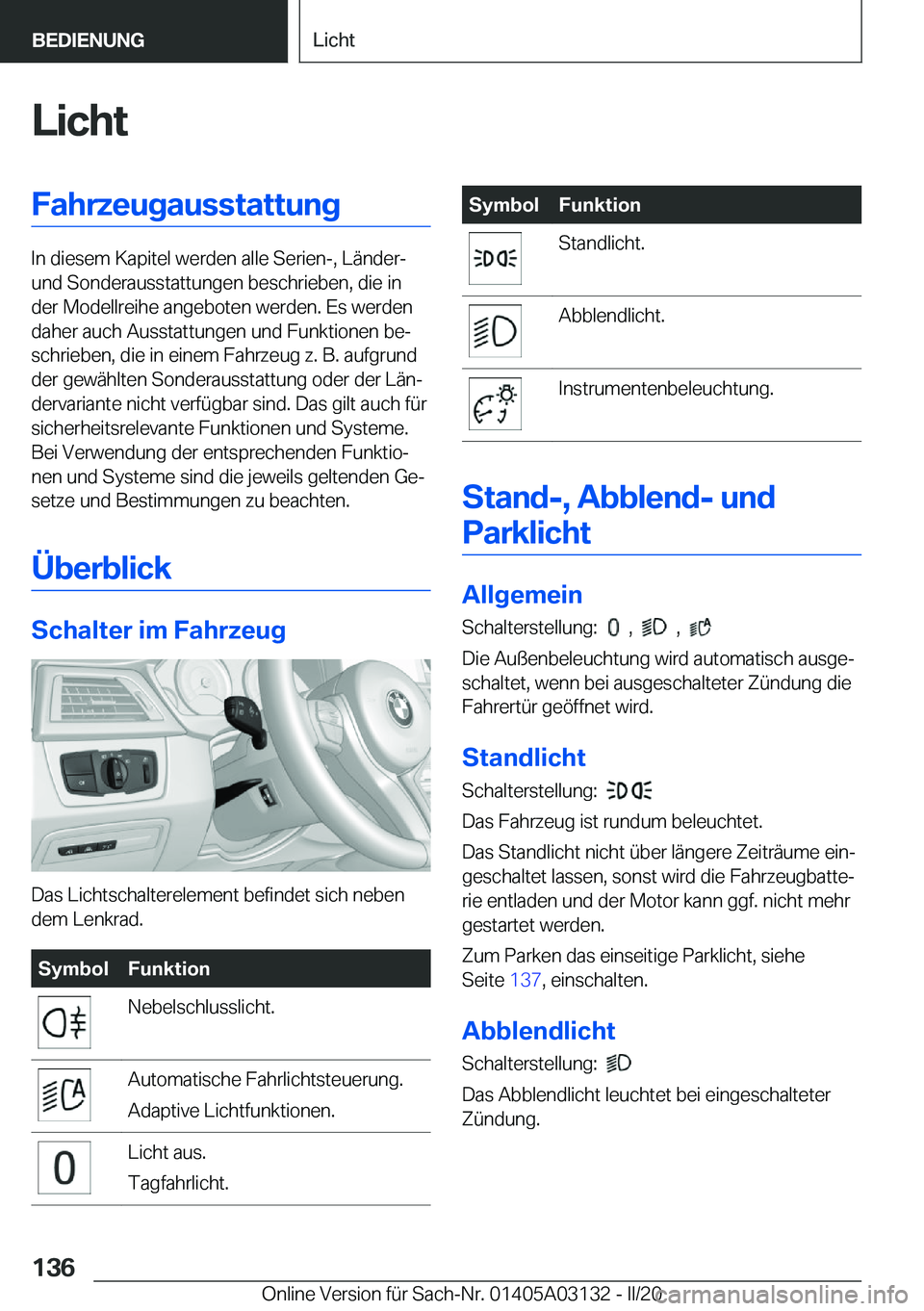 BMW M4 2020  Betriebsanleitungen (in German) �L�i�c�h�t�F�a�h�r�z�e�u�g�a�u�s�s�t�a�t�t�u�n�g
�I�n��d�i�e�s�e�m��K�a�p�i�t�e�l��w�e�r�d�e�n��a�l�l�e��S�e�r�i�e�n�-�,��L�
