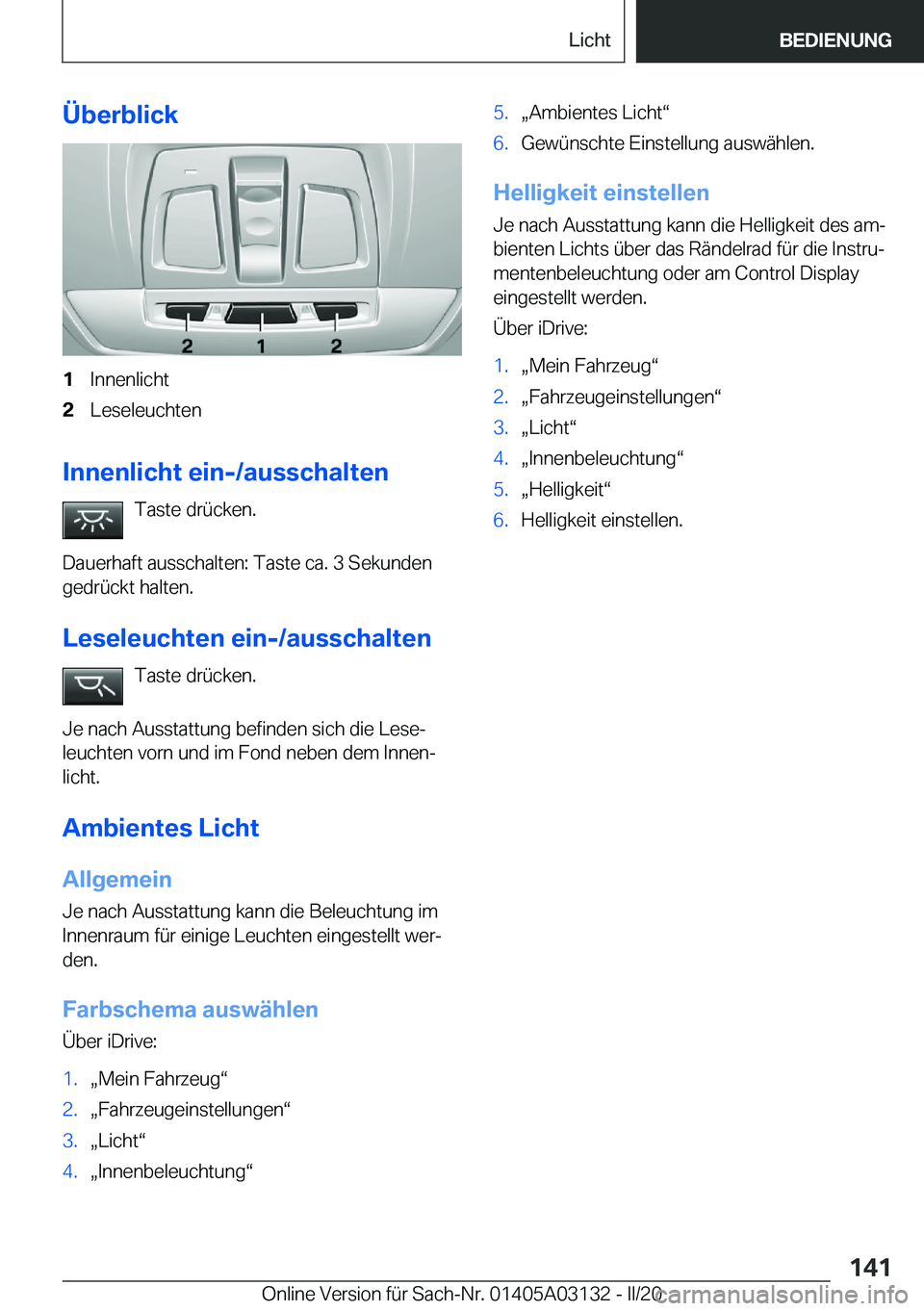 BMW M4 2020  Betriebsanleitungen (in German) �
