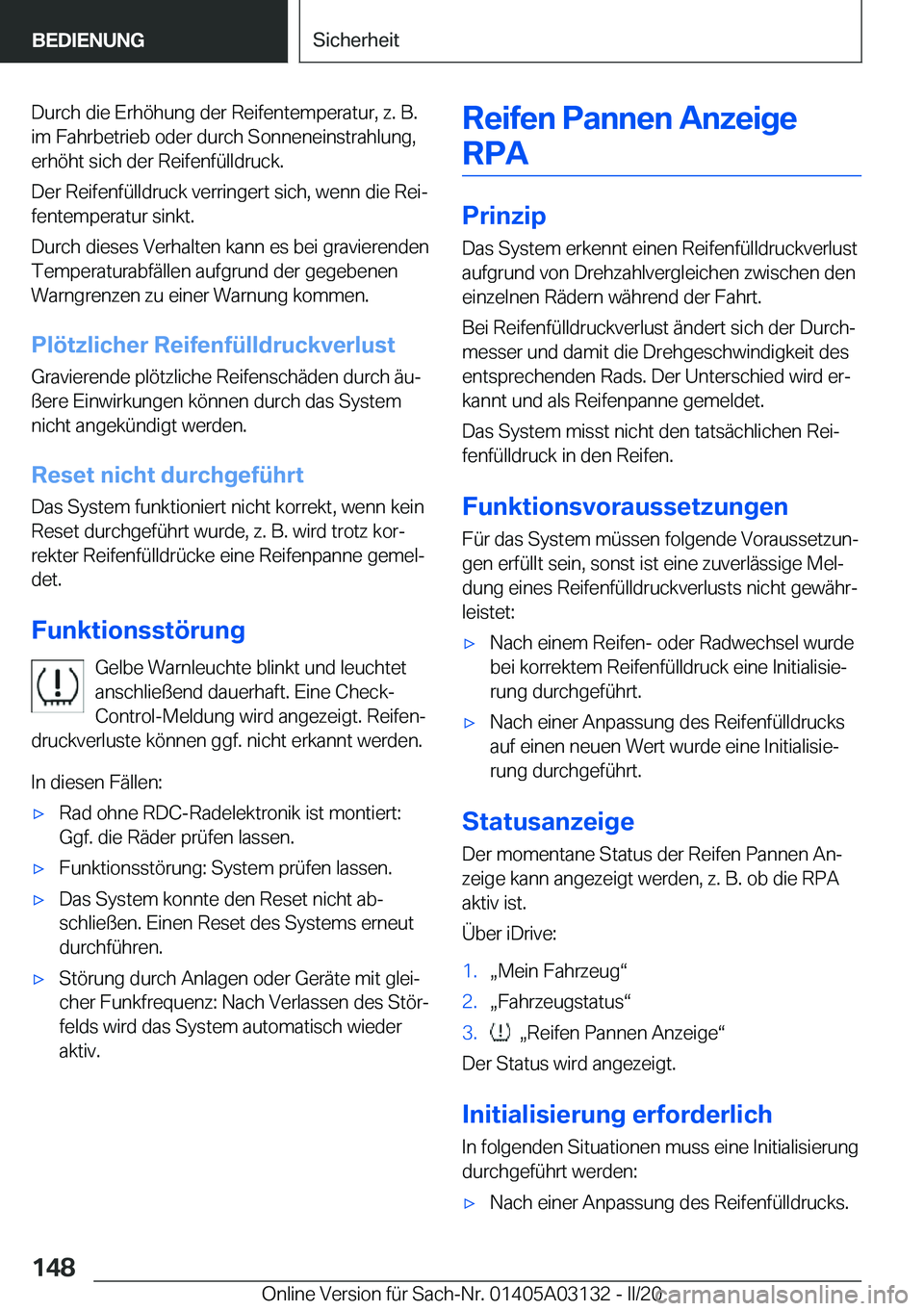 BMW M4 2020  Betriebsanleitungen (in German) �D�u�r�c�h��d�i�e��E�r�h�