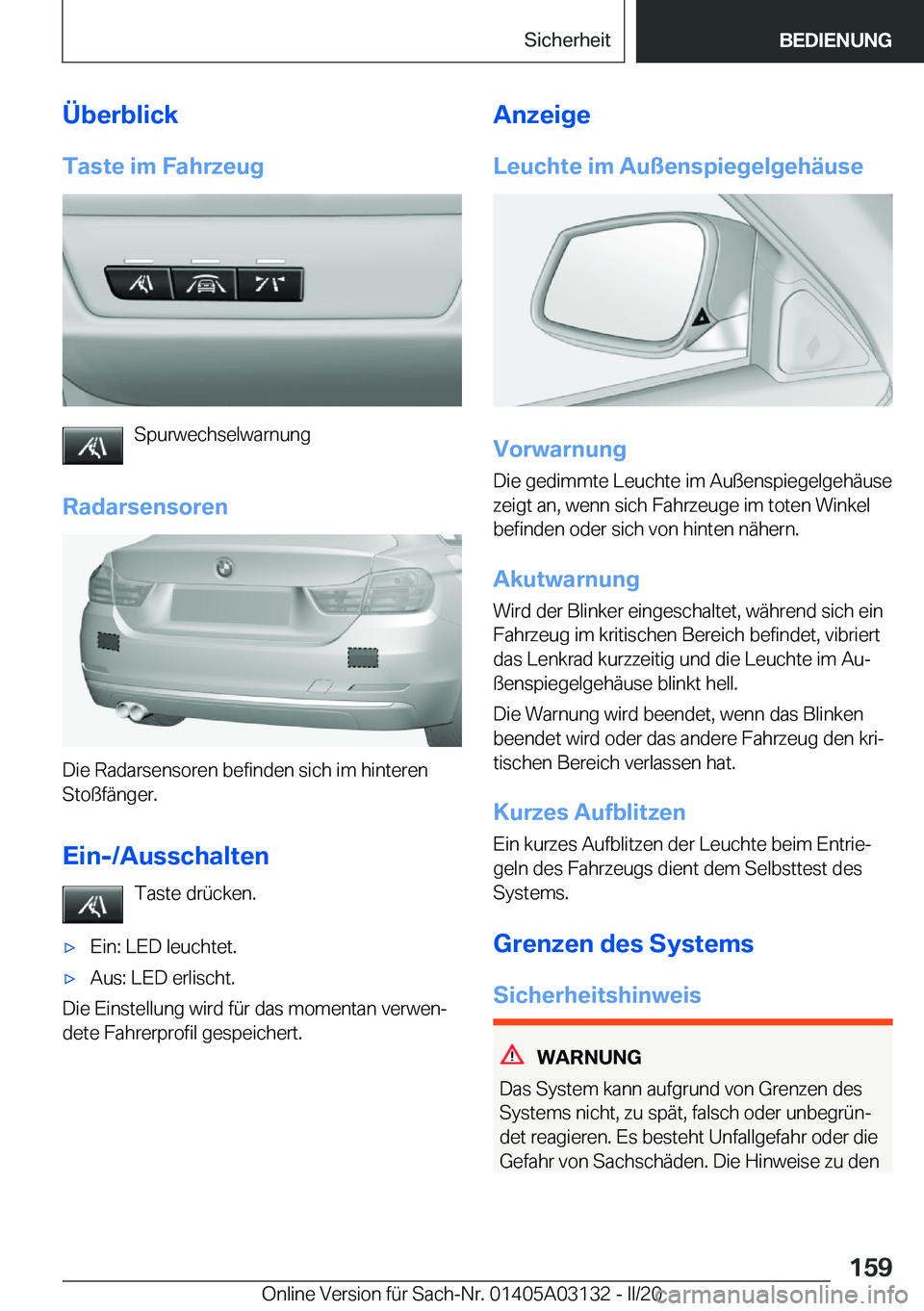 BMW M4 2020  Betriebsanleitungen (in German) �