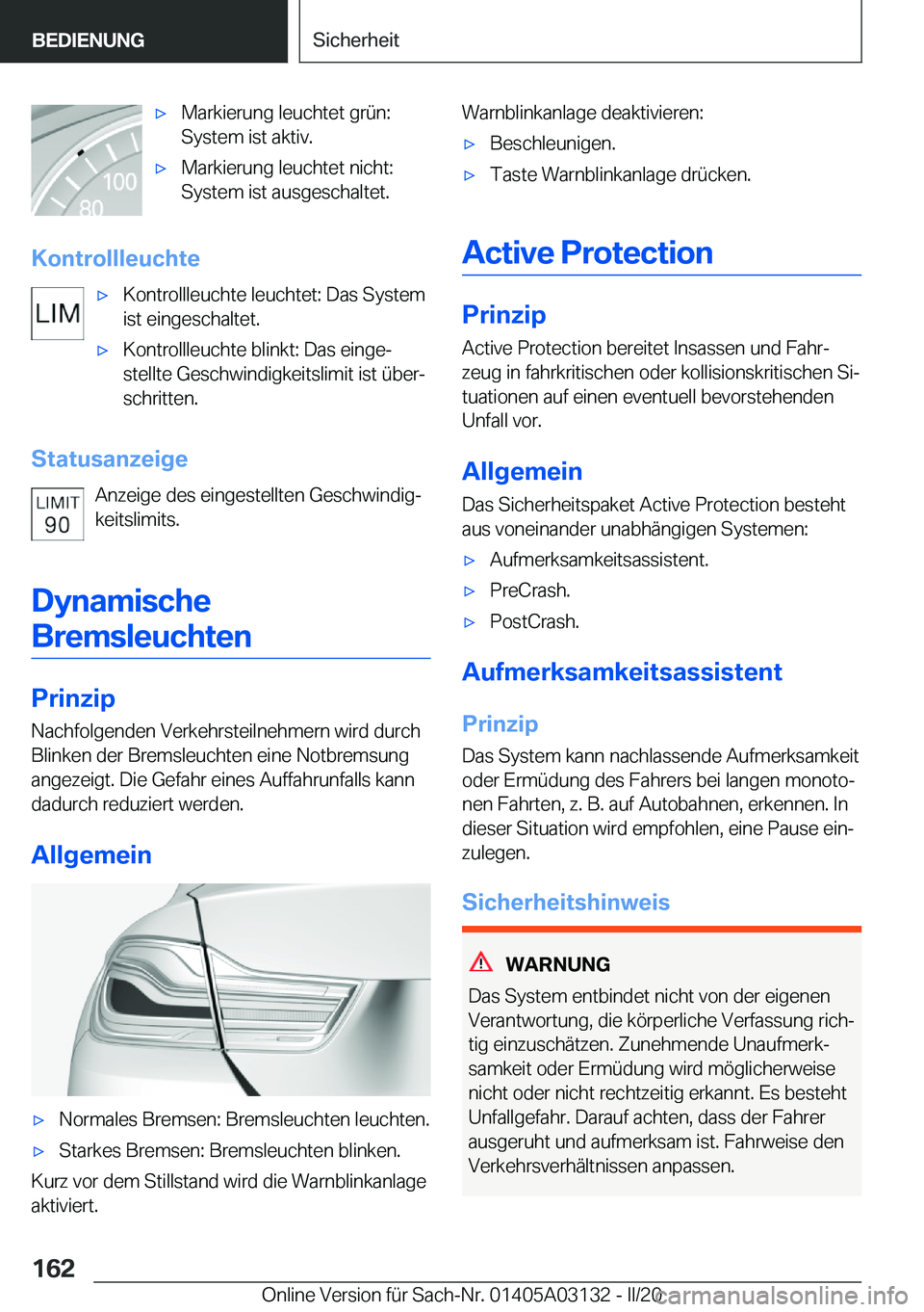 BMW M4 2020  Betriebsanleitungen (in German) 'x�M�a�r�k�i�e�r�u�n�g��l�e�u�c�h�t�e�t��g�r�