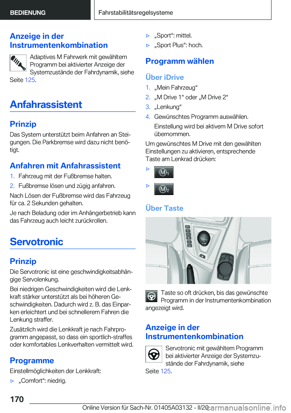 BMW M4 2020  Betriebsanleitungen (in German) �A�n�z�e�i�g�e��i�n��d�e�r
�I�n�s�t�r�u�m�e�n�t�e�n�k�o�m�b�i�n�a�t�i�o�n
�A�d�a�p�t�i�v�e�s��M��F�a�h�r�w�e�r�k��m�i�t��g�e�w�