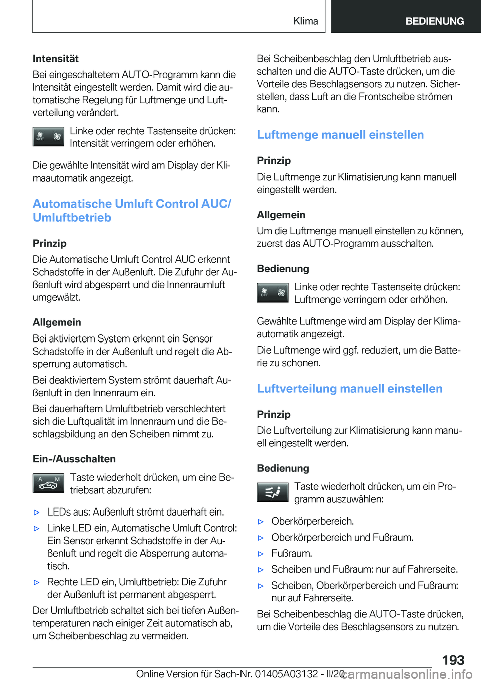 BMW M4 2020  Betriebsanleitungen (in German) �I�n�t�e�n�s�i�t�