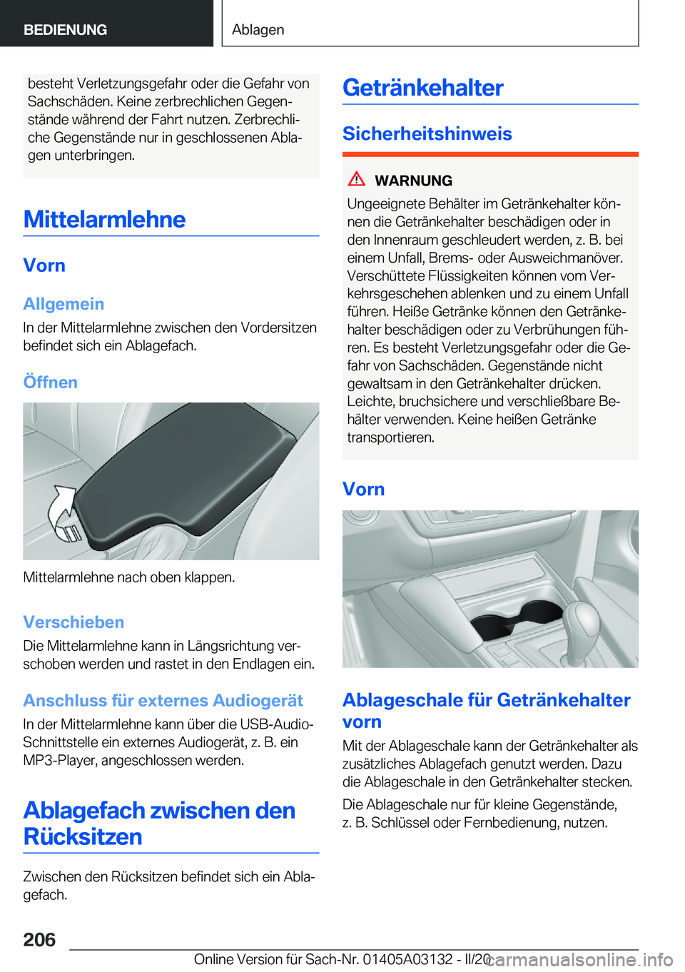 BMW M4 2020  Betriebsanleitungen (in German) �b�e�s�t�e�h�t��V�e�r�l�e�t�z�u�n�g�s�g�e�f�a�h�r��o�d�e�r��d�i�e��G�e�f�a�h�r��v�o�n�S�a�c�h�s�c�h�