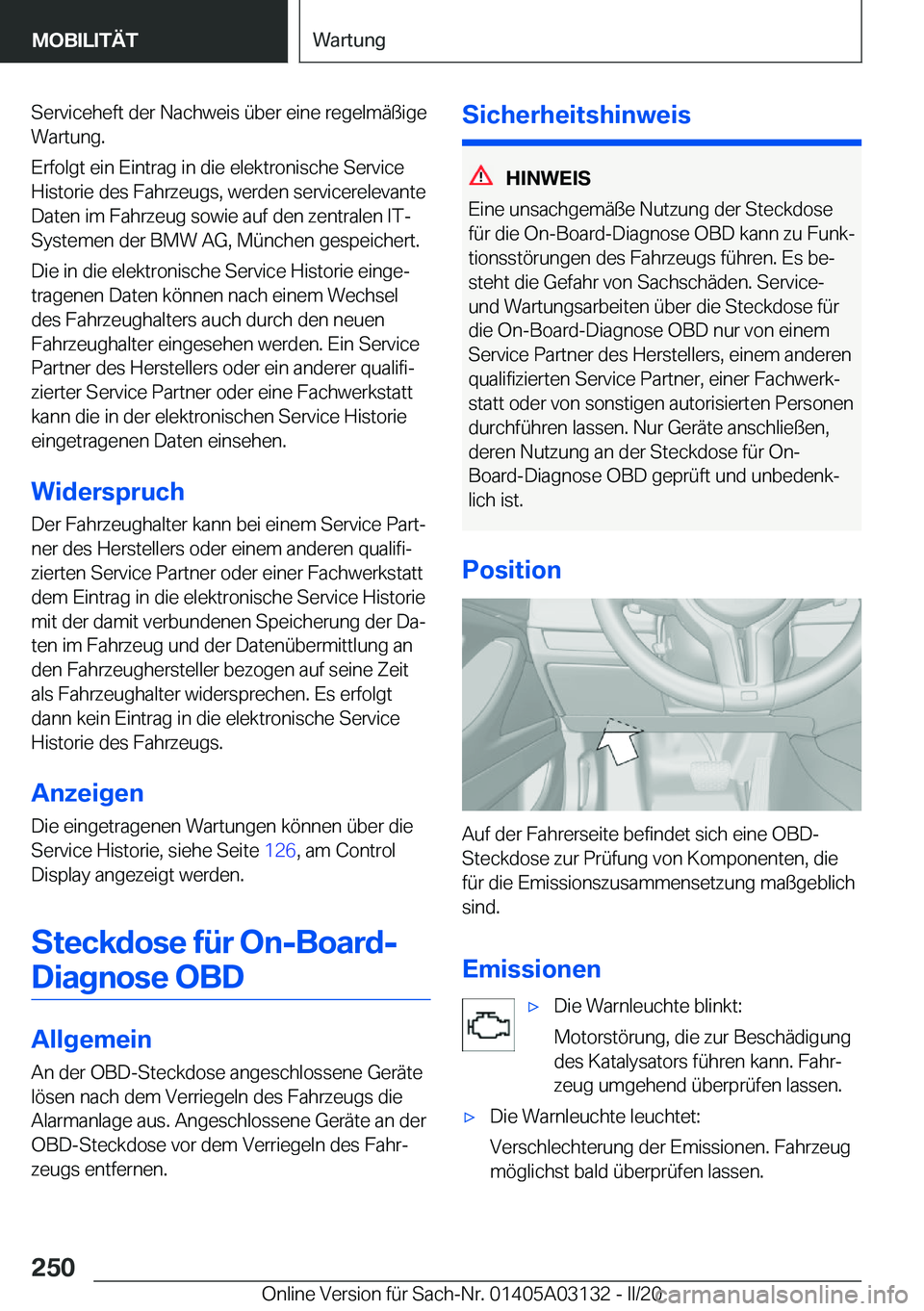 BMW M4 2020  Betriebsanleitungen (in German) �S�e�r�v�i�c�e�h�e�f�t��d�e�r��N�a�c�h�w�e�i�s��