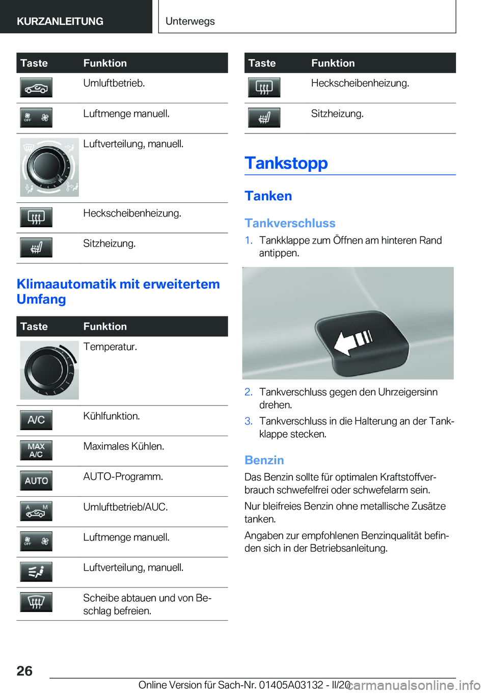 BMW M4 2020  Betriebsanleitungen (in German) �T�a�s�t�e�F�u�n�k�t�i�o�n�U�m�l�u�f�t�b�e�t�r�i�e�b�.�L�u�f�t�m�e�n�g�e��m�a�n�u�e�l�l�.�L�u�f�t�v�e�r�t�e�i�l�u�n�g�,��m�a�n�u�e�l�l�.�H�e�c�k�s�c�h�e�i�b�e�n�h�e�i�z�u�n�g�.�S�i�t�z�h�e�i�z�u�n�g