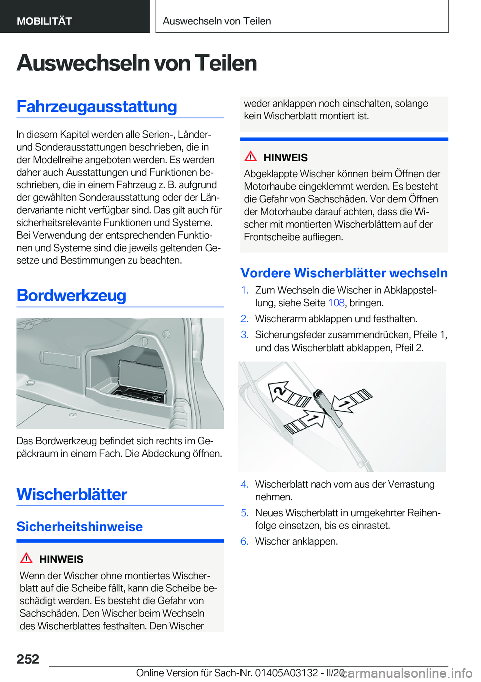 BMW M4 2020  Betriebsanleitungen (in German) �A�u�s�w�e�c�h�s�e�l�n��v�o�n��T�e�i�l�e�n�F�a�h�r�z�e�u�g�a�u�s�s�t�a�t�t�u�n�g
�I�n��d�i�e�s�e�m��K�a�p�i�t�e�l��w�e�r�d�e�n��a�l�l�e��S�e�r�i�e�n�-�,��L�