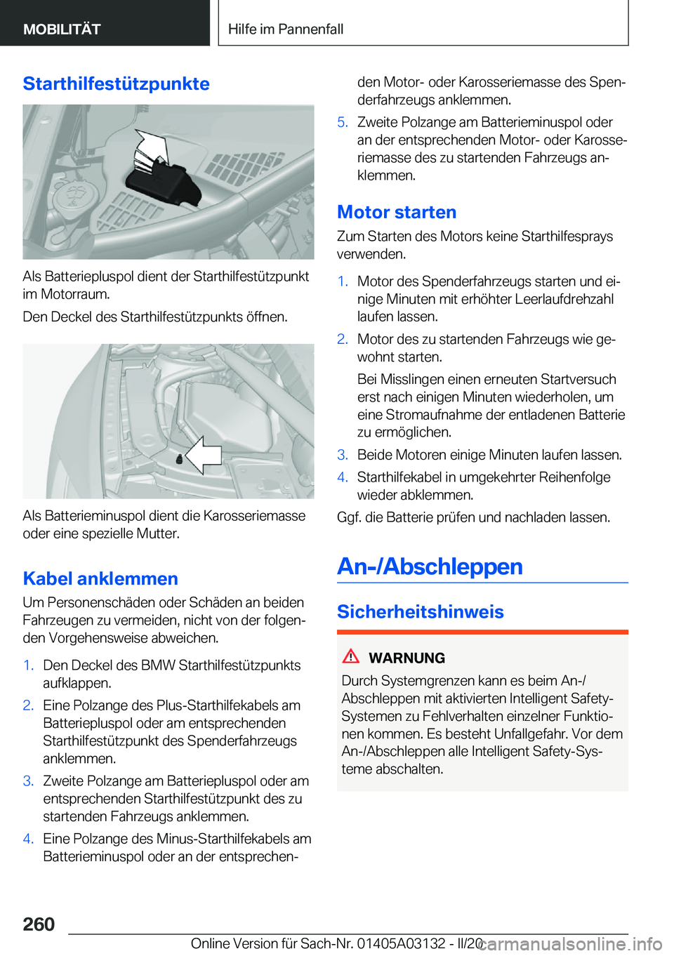 BMW M4 2020  Betriebsanleitungen (in German) �S�t�a�r�t�h�i�l�f�e�s�t�