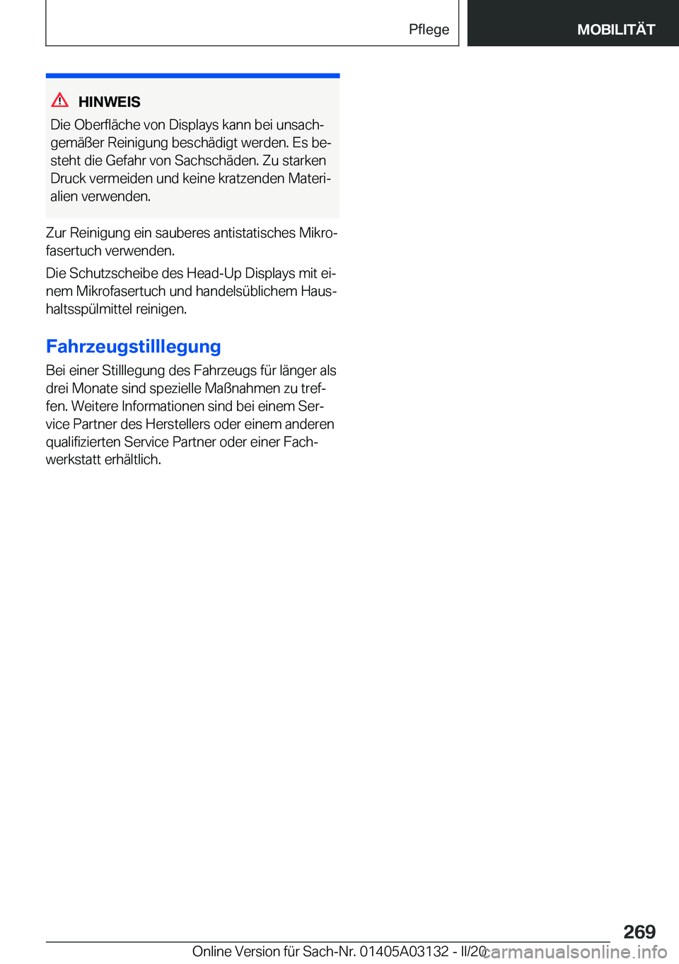 BMW M4 2020  Betriebsanleitungen (in German) �H�I�N�W�E�I�S
�D�i�e��O�b�e�r�f�l�
