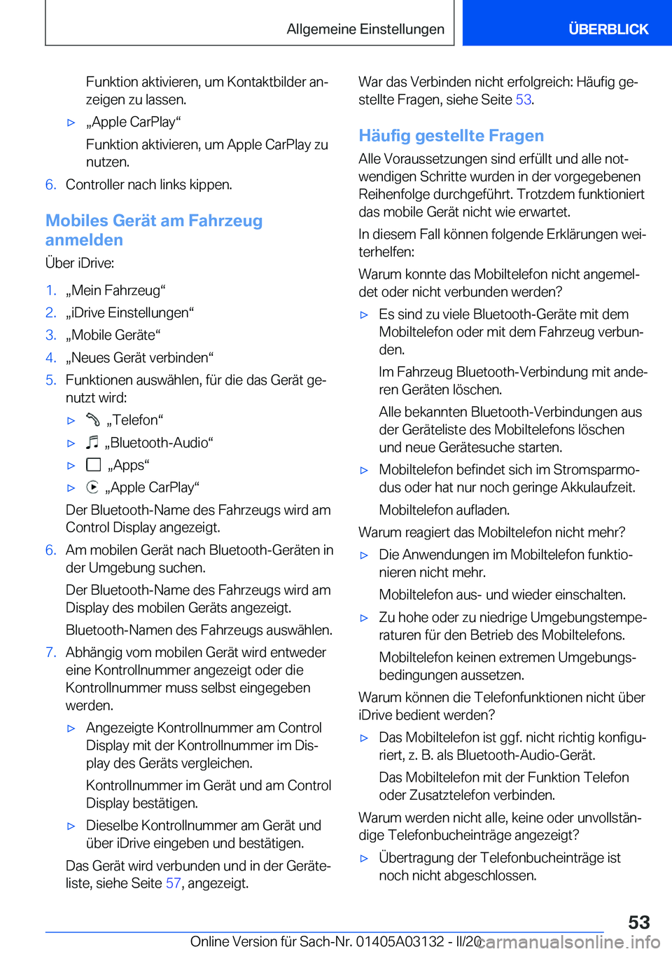 BMW M4 2020  Betriebsanleitungen (in German) �F�u�n�k�t�i�o�n��a�k�t�i�v�i�e�r�e�n�,��u�m��K�o�n�t�a�k�t�b�i�l�d�e�r��a�nj
�z�e�i�g�e�n��z�u��l�a�s�s�e�n�.'xx�A�p�p�l�e��C�a�r�P�l�a�yv
�F�u�n�k�t�i�o�n��a�k�t�i�v�i�e�r�e�n�,��u�m
