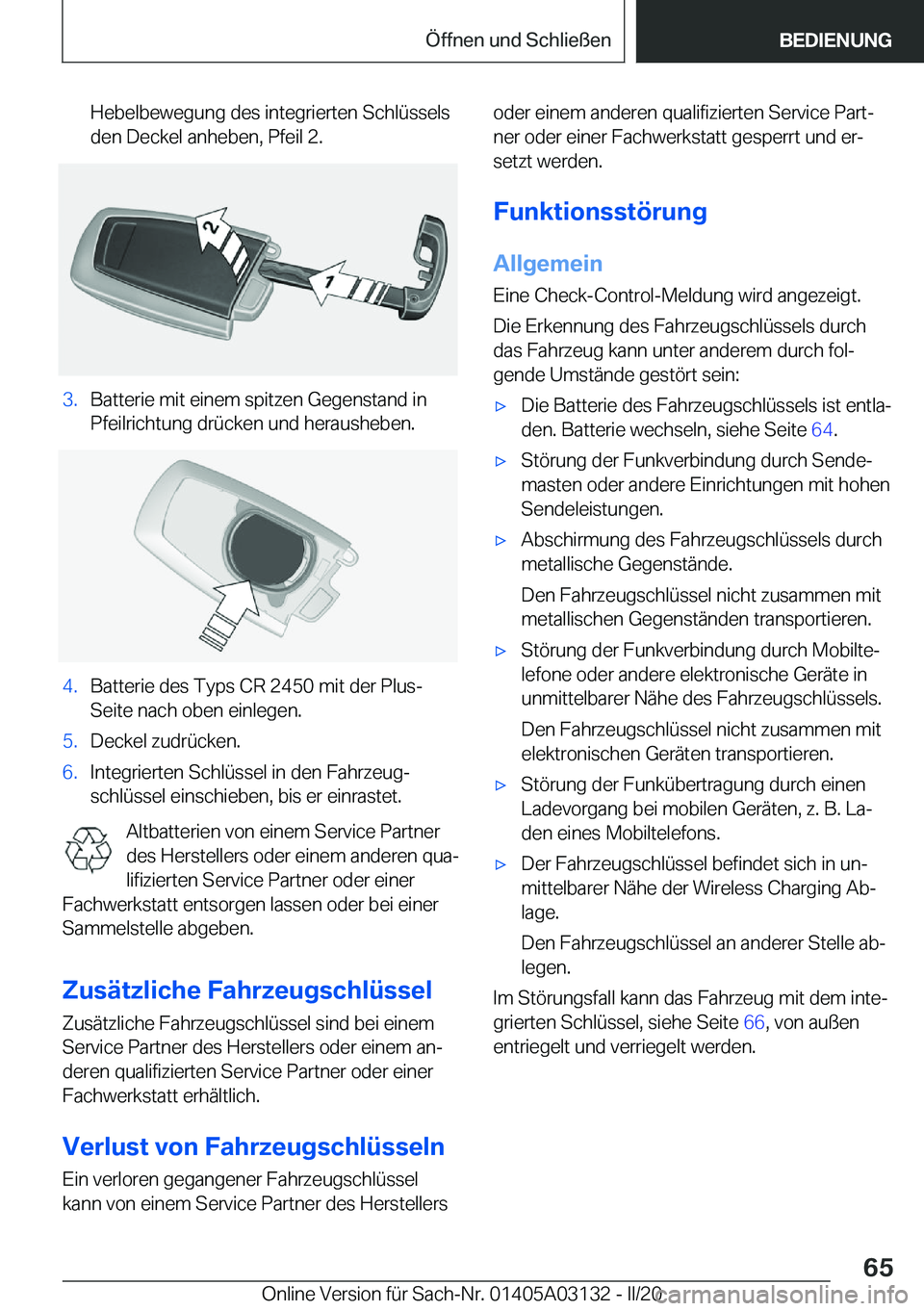 BMW M4 2020  Betriebsanleitungen (in German) �H�e�b�e�l�b�e�w�e�g�u�n�g��d�e�s��i�n�t�e�g�r�i�e�r�t�e�n��S�c�h�l�