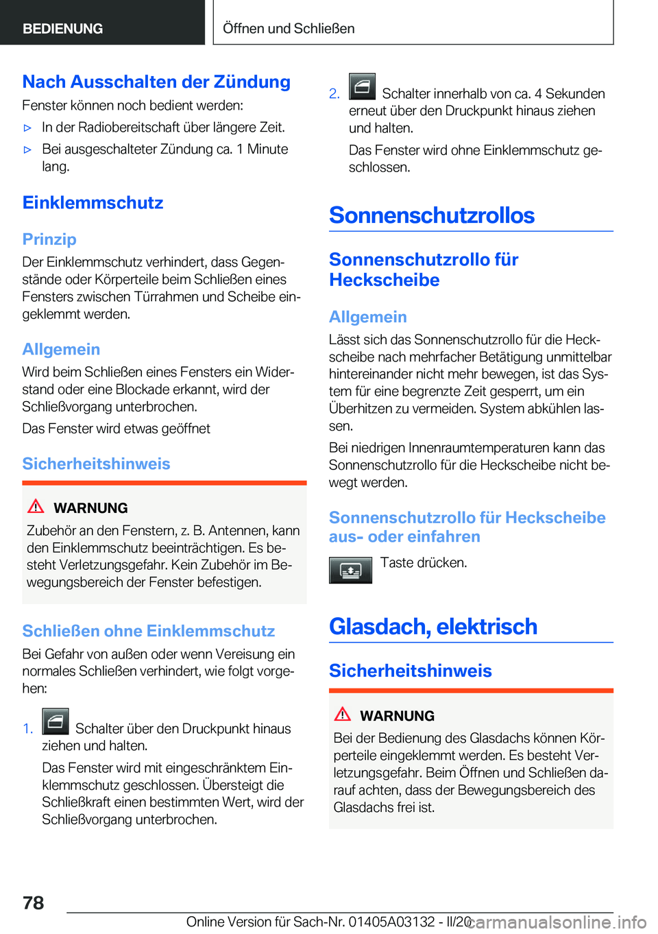 BMW M4 2020  Betriebsanleitungen (in German) �N�a�c�h��A�u�s�s�c�h�a�l�t�e�n��d�e�r��;�