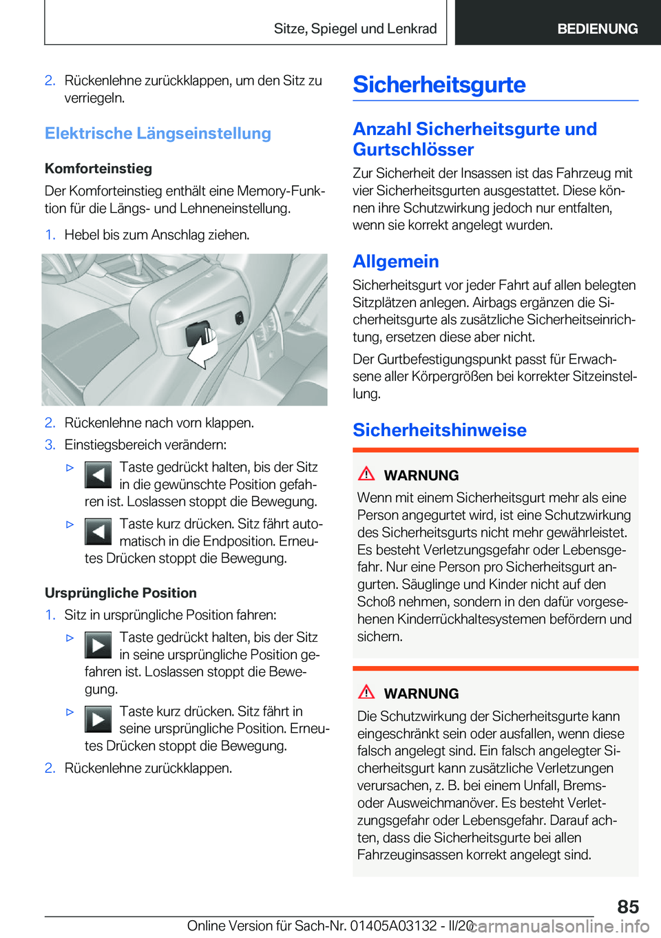 BMW M4 2020  Betriebsanleitungen (in German) �2�.�R�