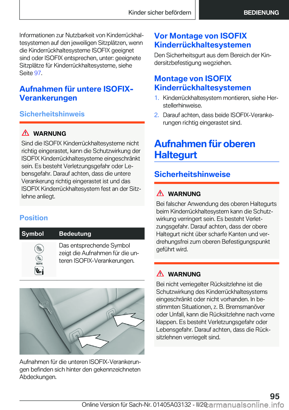 BMW M4 2020  Betriebsanleitungen (in German) �I�n�f�o�r�m�a�t�i�o�n�e�n��z�u�r��N�u�t�z�b�a�r�k�e�i�t��v�o�n��K�i�n�d�e�r�r�