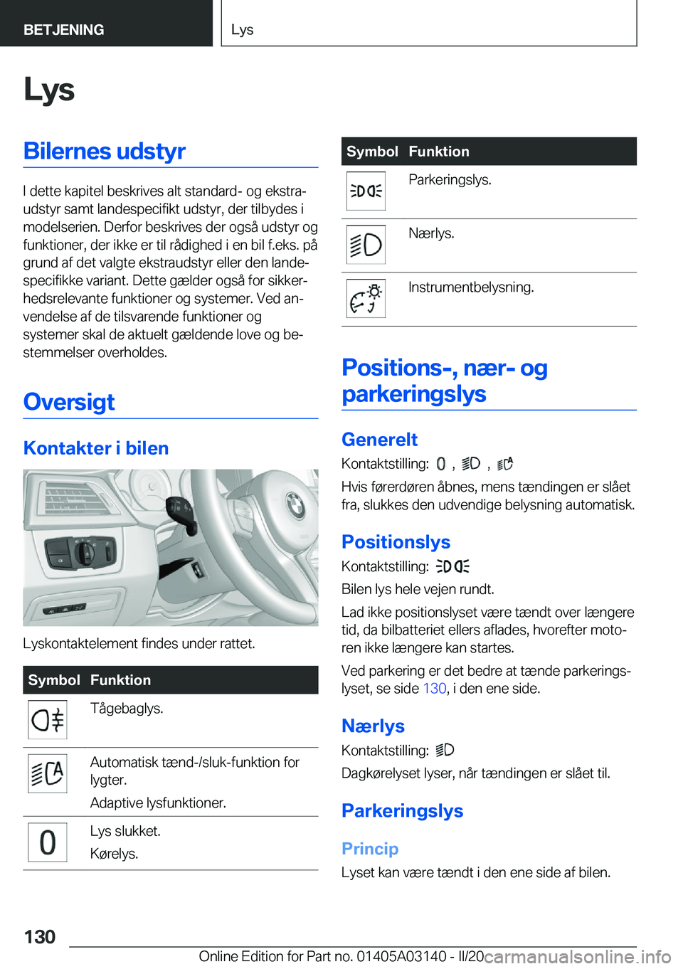 BMW M4 2020  InstruktionsbØger (in Danish) �L�y�s�B�i�l�e�r�n�e�s��u�d�s�t�y�r
�I��d�e�t�t�e��k�a�p�i�t�e�l��b�e�s�k�r�i�v�e�s��a�l�t��s�t�a�n�d�a�r�d�-��o�g��e�k�s�t�r�aj
�u�d�s�t�y�r��s�a�m�t��l�a�n�d�e�s�p�e�c�i�f�i�k�t��u�d�s�t