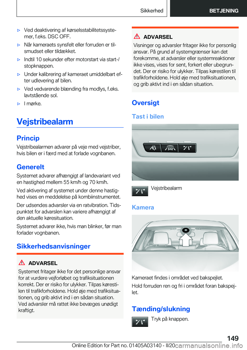 BMW M4 2020  InstruktionsbØger (in Danish) 'x�V�e�d��d�e�a�k�t�i�v�e�r�i�n�g��a�f��k�