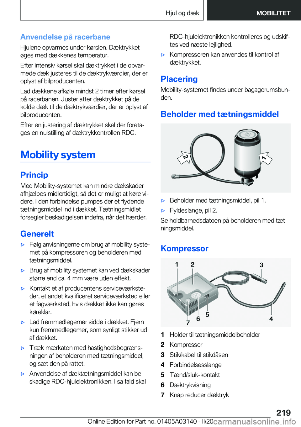 BMW M4 2020  InstruktionsbØger (in Danish) �A�n�v�e�n�d�e�l�s�e��p�å��r�a�c�e�r�b�a�n�e�H�j�u�l�e�n�e��o�p�v�a�r�m�e�s��u�n�d�e�r��k�