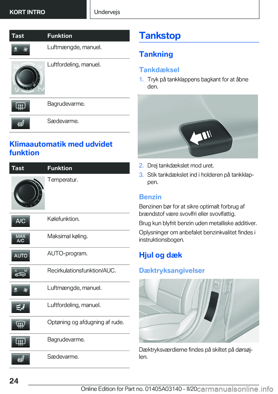 BMW M4 2020  InstruktionsbØger (in Danish) �T�a�s�t�F�u�n�k�t�i�o�n�L�u�f�t�m�æ�n�g�d�e�,��m�a�n�u�e�l�.�L�u�f�t�f�o�r�d�e�l�i�n�g�,��m�a�n�u�e�l�.�B�a�g�r�u�d�e�v�a�r�m�e�.�S�æ�d�e�v�a�r�m�e�.
�K�l�i�m�a�a�u�t�o�m�a�t�i�k��m�e�d��u�d�v�