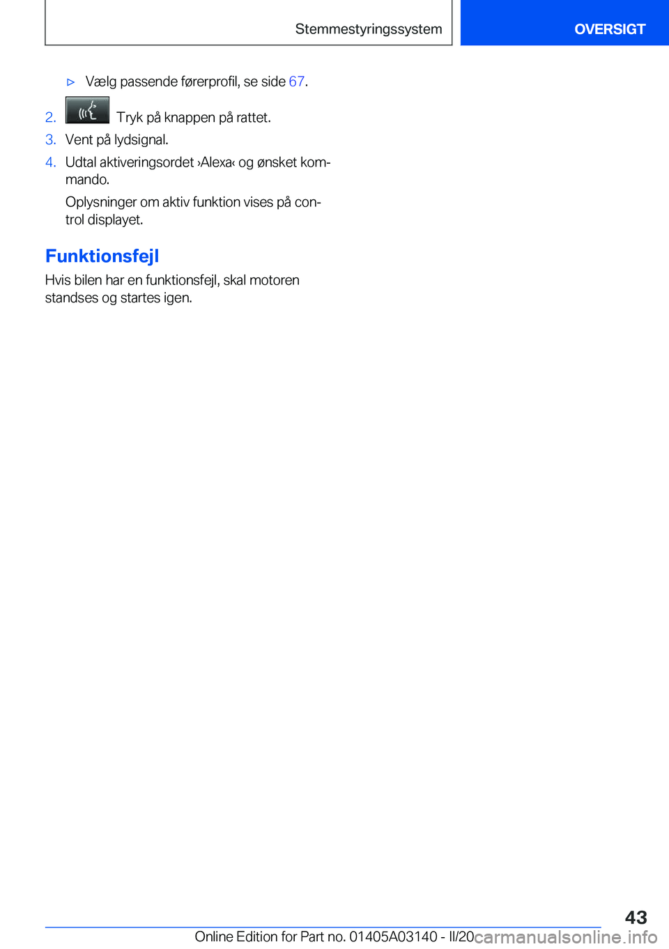 BMW M4 2020  InstruktionsbØger (in Danish) 'x�V�æ�l�g��p�a�s�s�e�n�d�e��f�