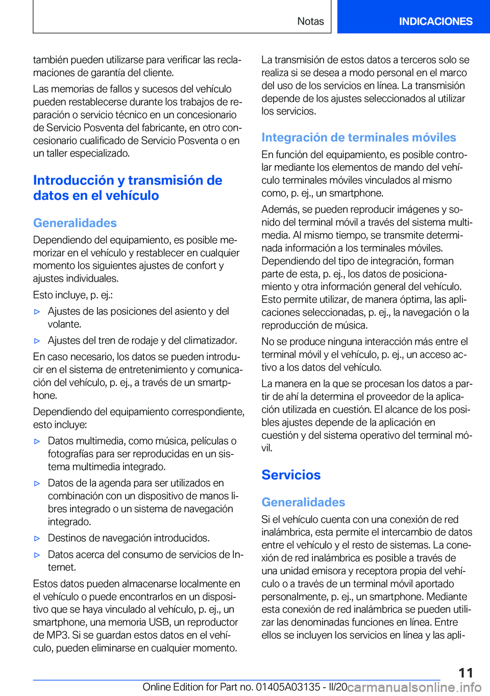 BMW M4 2020  Manuales de Empleo (in Spanish) �t�a�m�b�i�