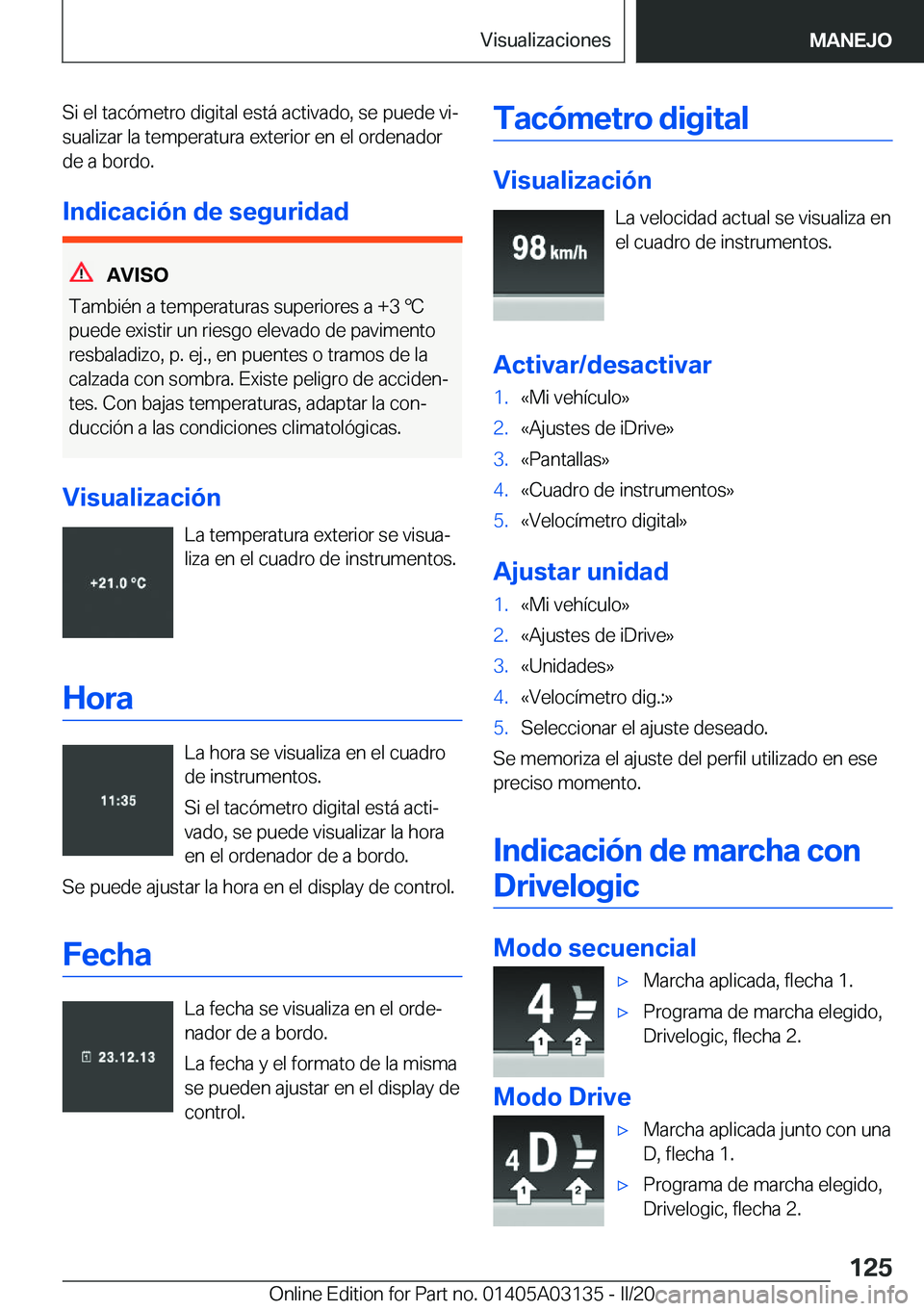 BMW M4 2020  Manuales de Empleo (in Spanish) �S�i��e�l��t�a�c�