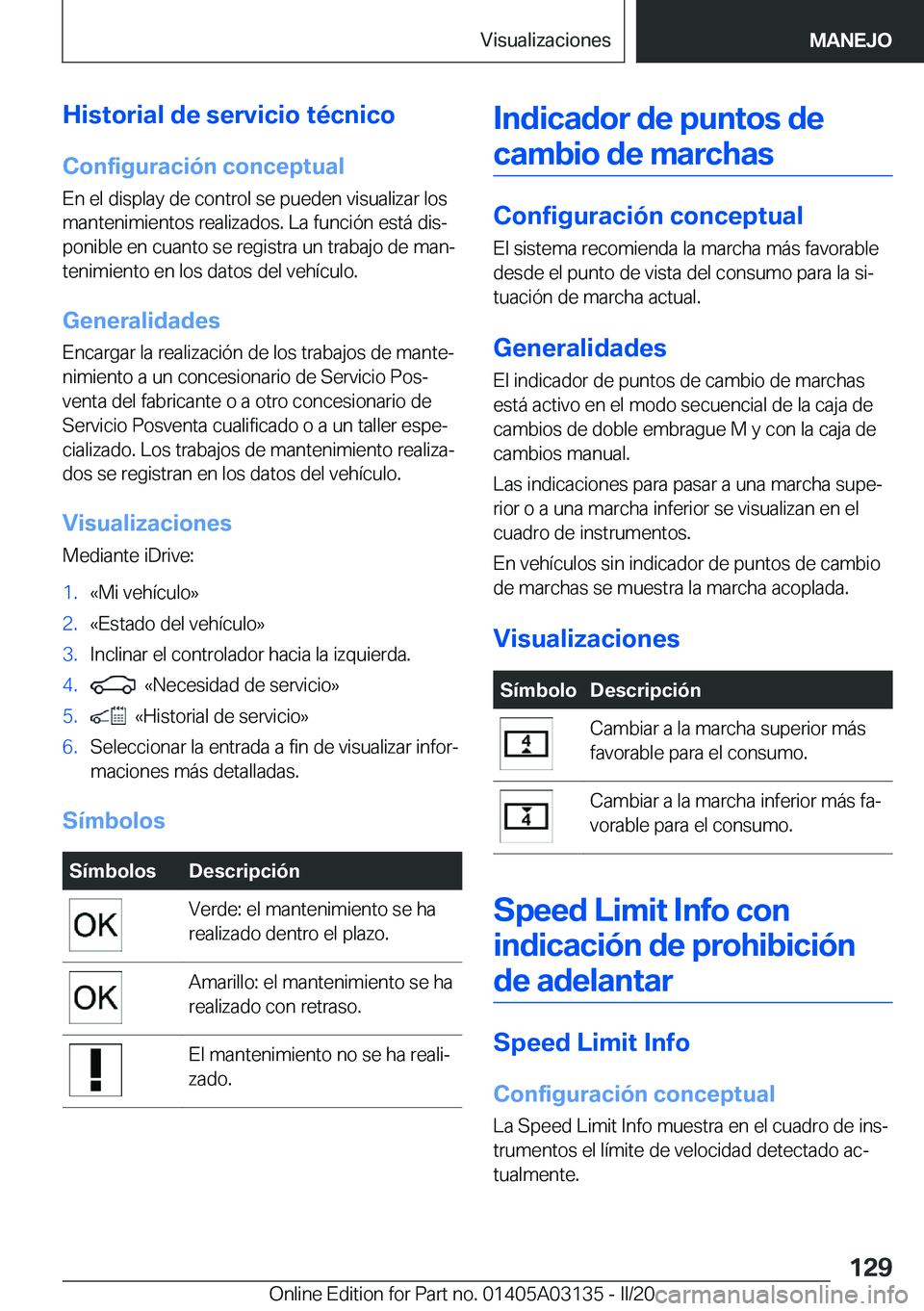 BMW M4 2020  Manuales de Empleo (in Spanish) �H�i�s�t�o�r�i�a�l��d�e��s�e�r�v�i�c�i�o��t�